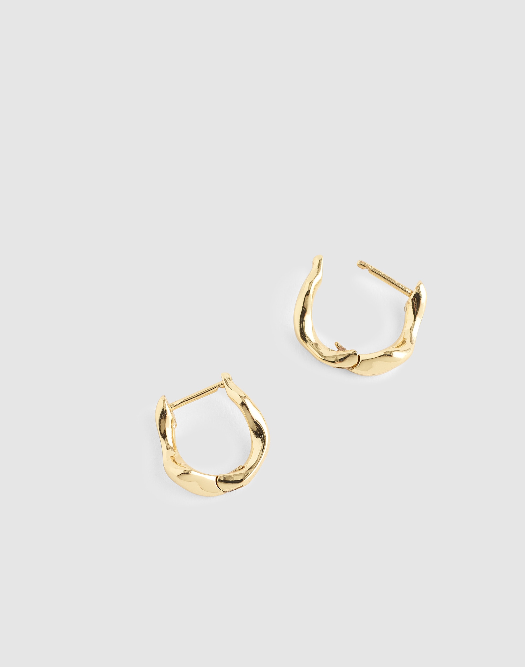Sculptural Twisted Huggie Hoop Earrings