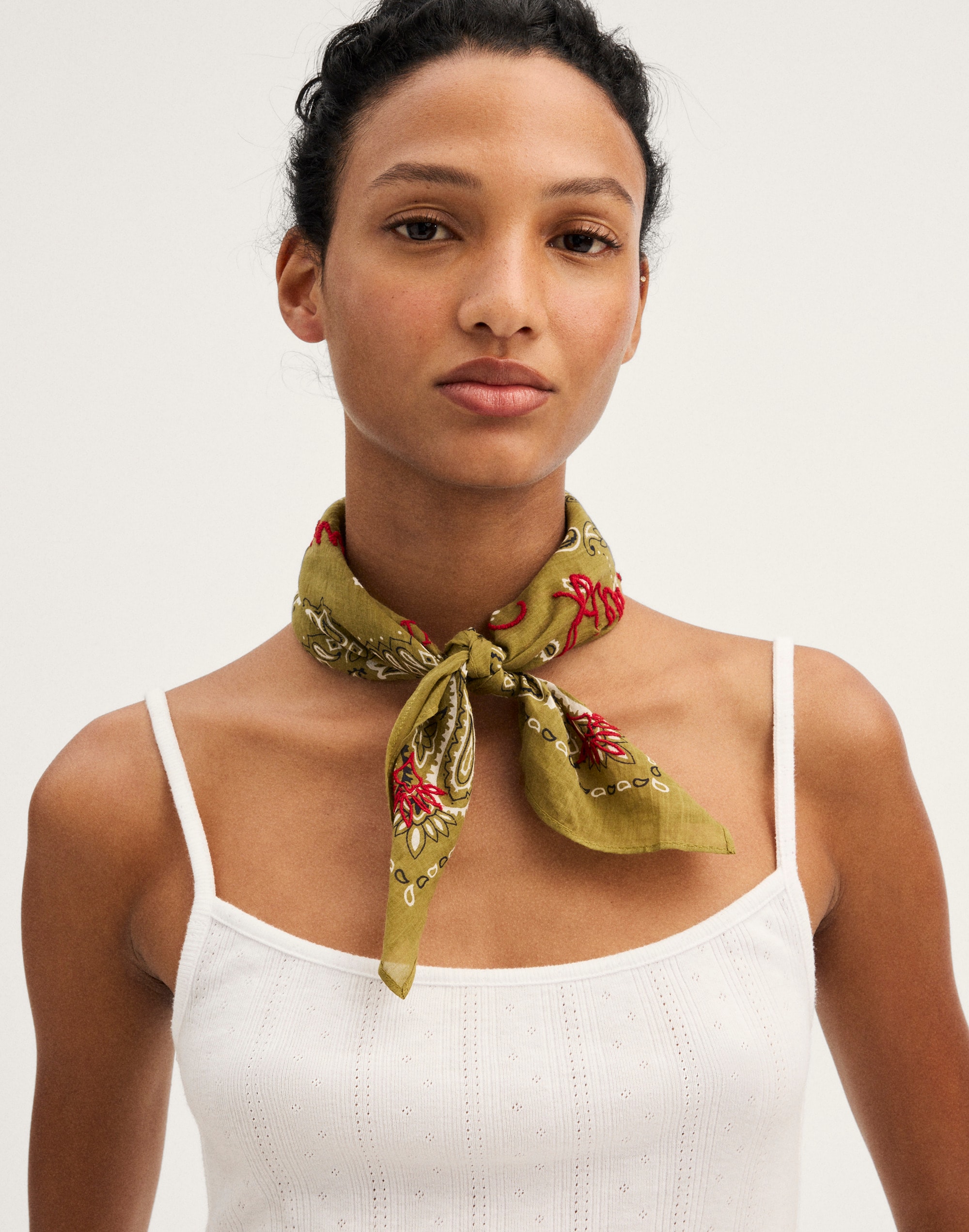 Embroidered Cotton Bandana
