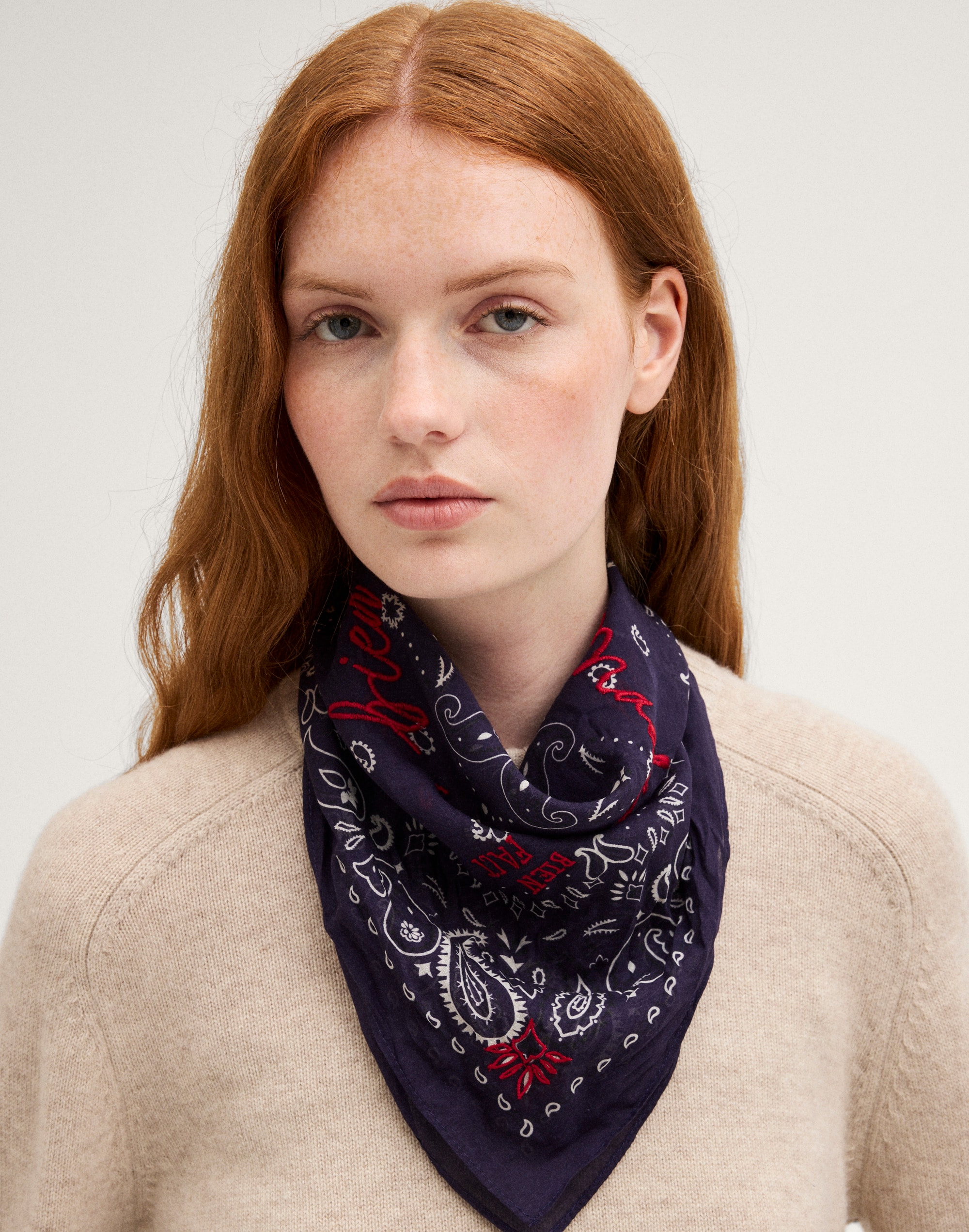 Embroidered Cotton Bandana