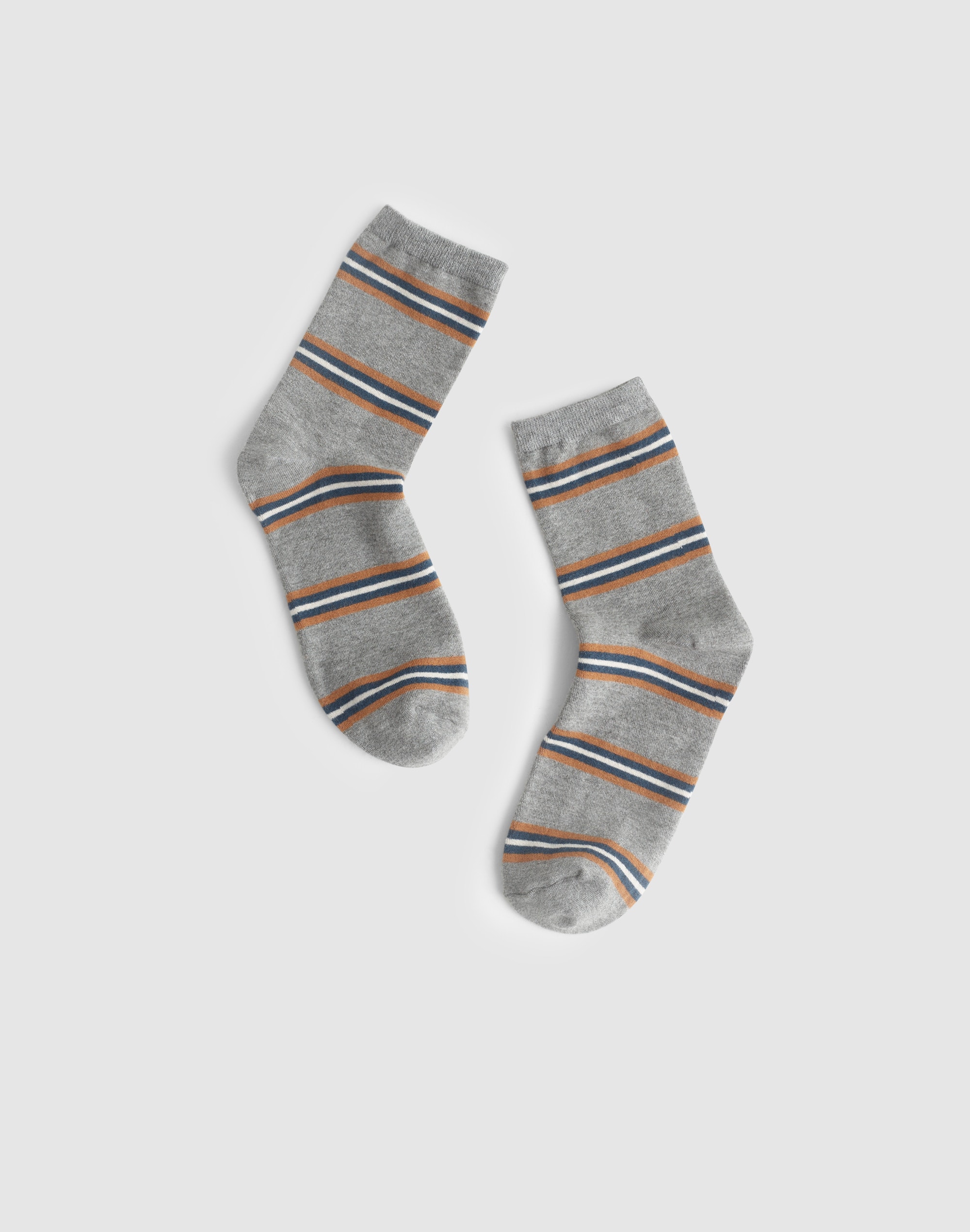 mixed-stripe ankle socks