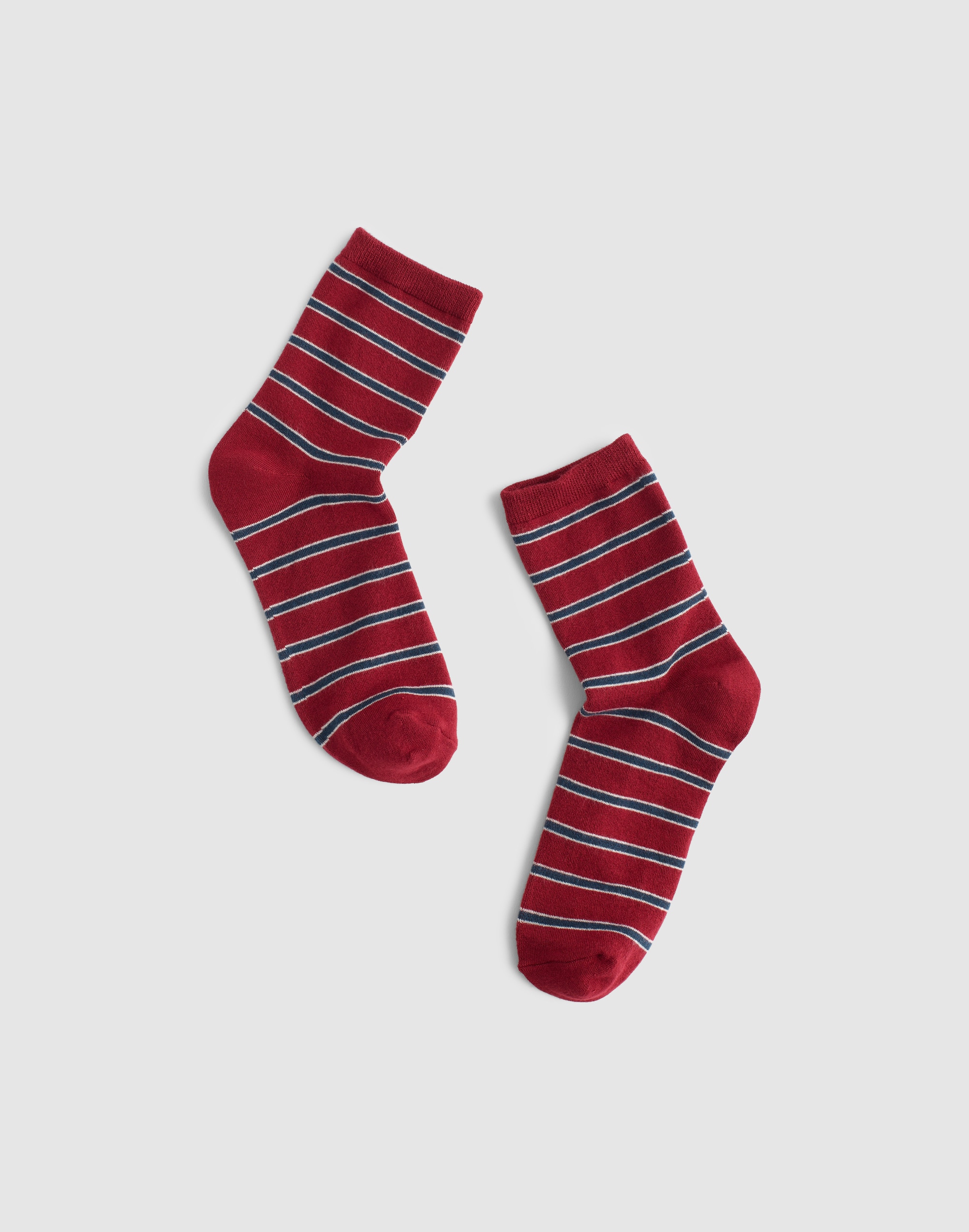 Mixed-Stripe Ankle Socks