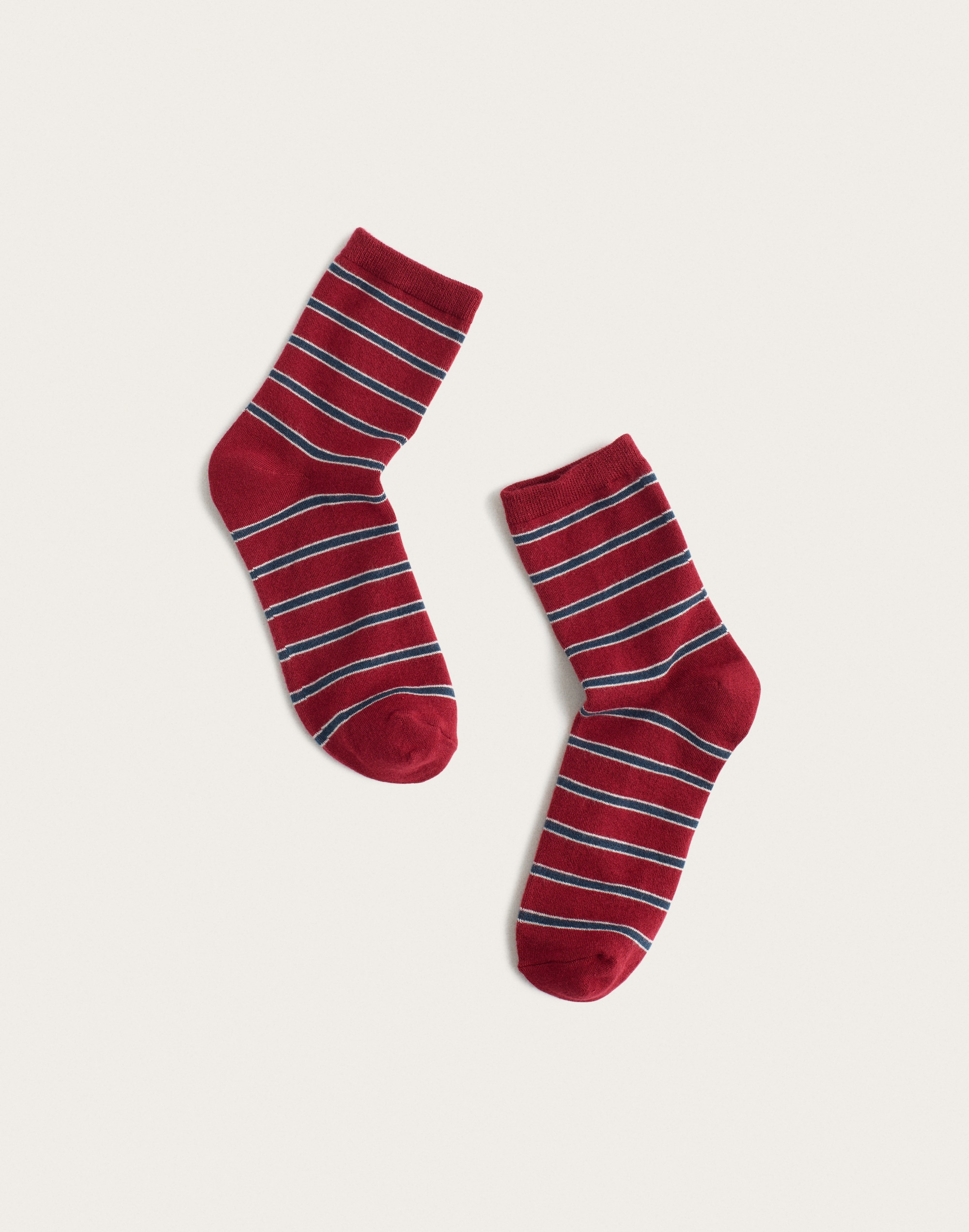 mixed-stripe ankle socks