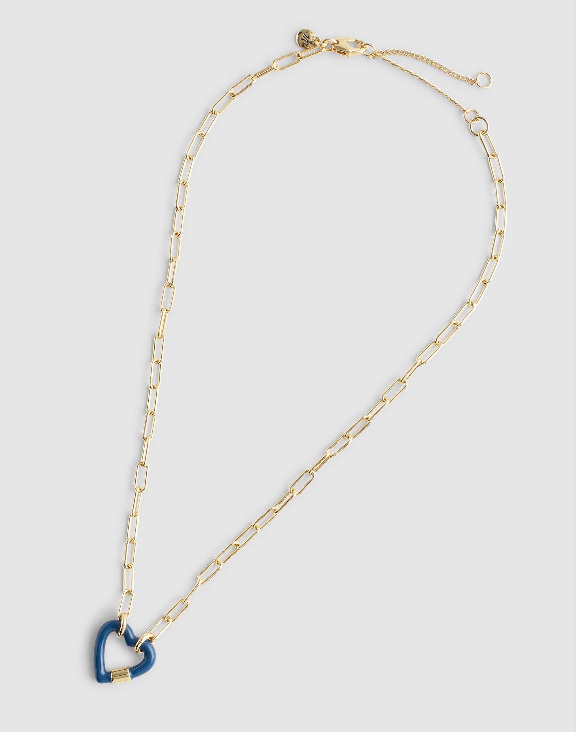 Heart Carabiner Paperclip Chain Necklace