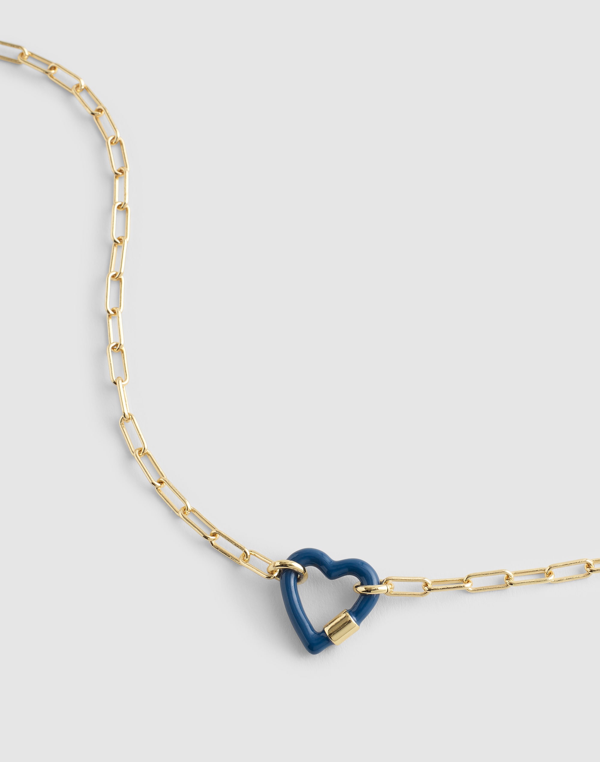 Heart Carabiner Paperclip Chain Necklace