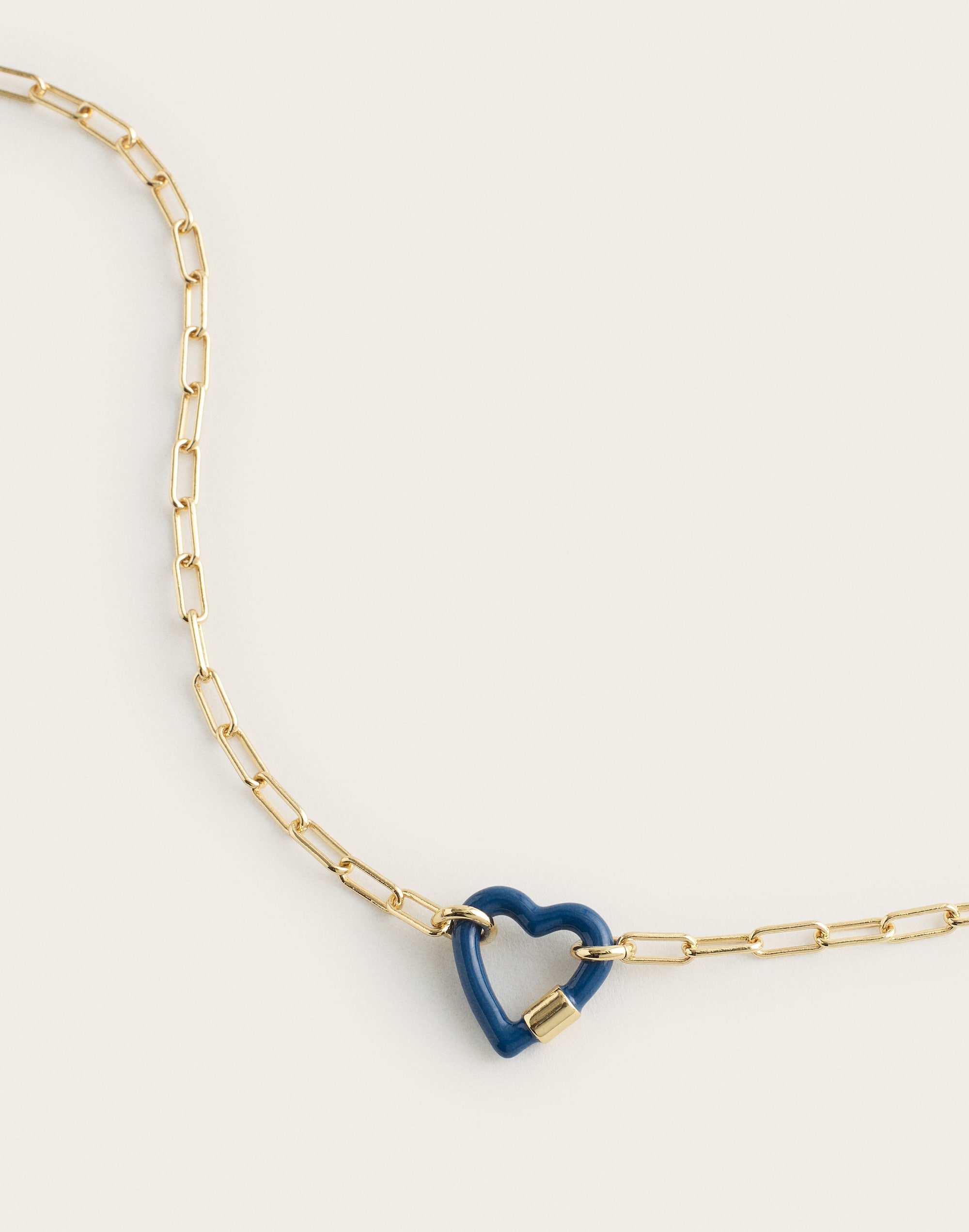 heart carabiner paperclip chain necklace