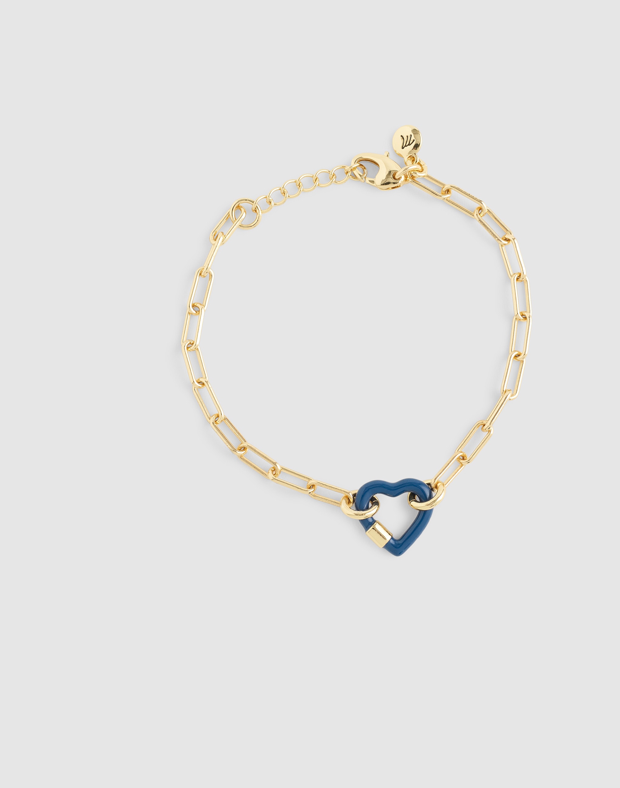 Heart Carabiner Paperclip Chain Bracelet