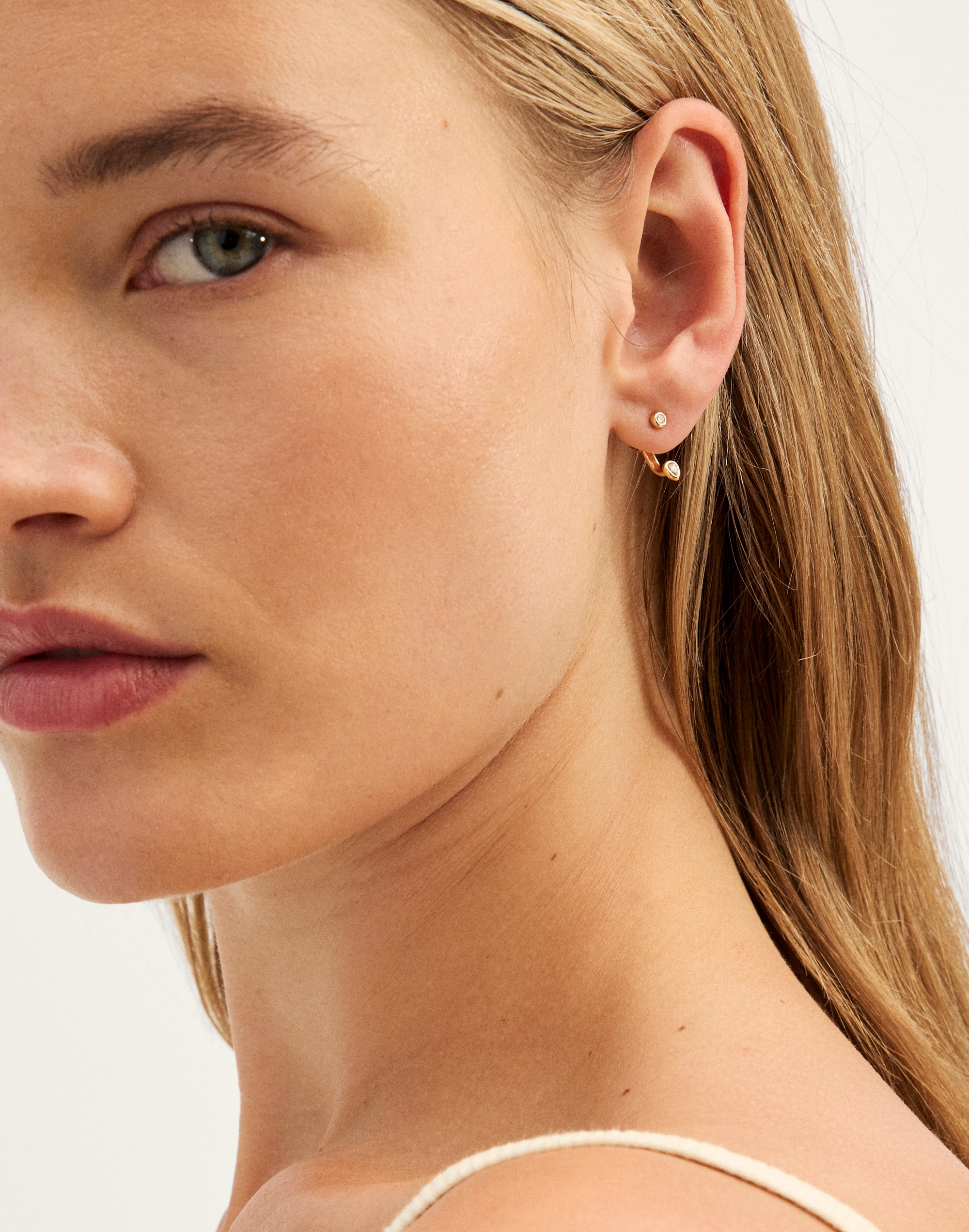 Bezel-Set Front-Back Earrings