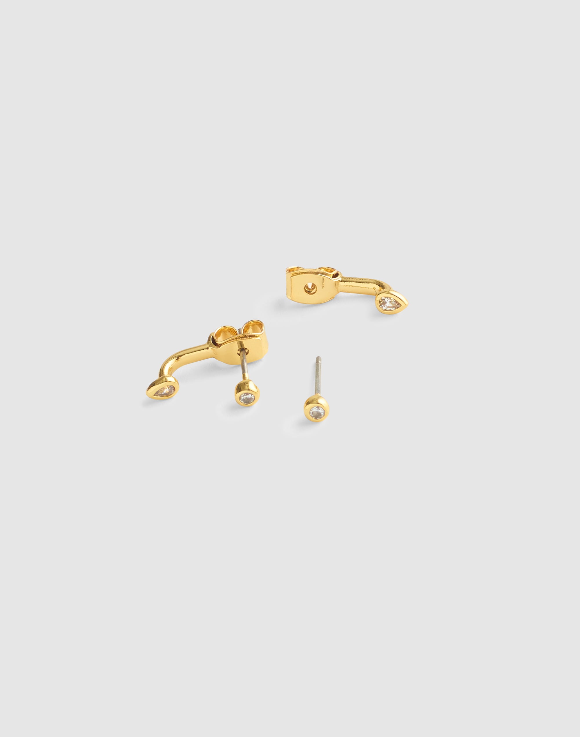 Bezel-Set Front-Back Earrings