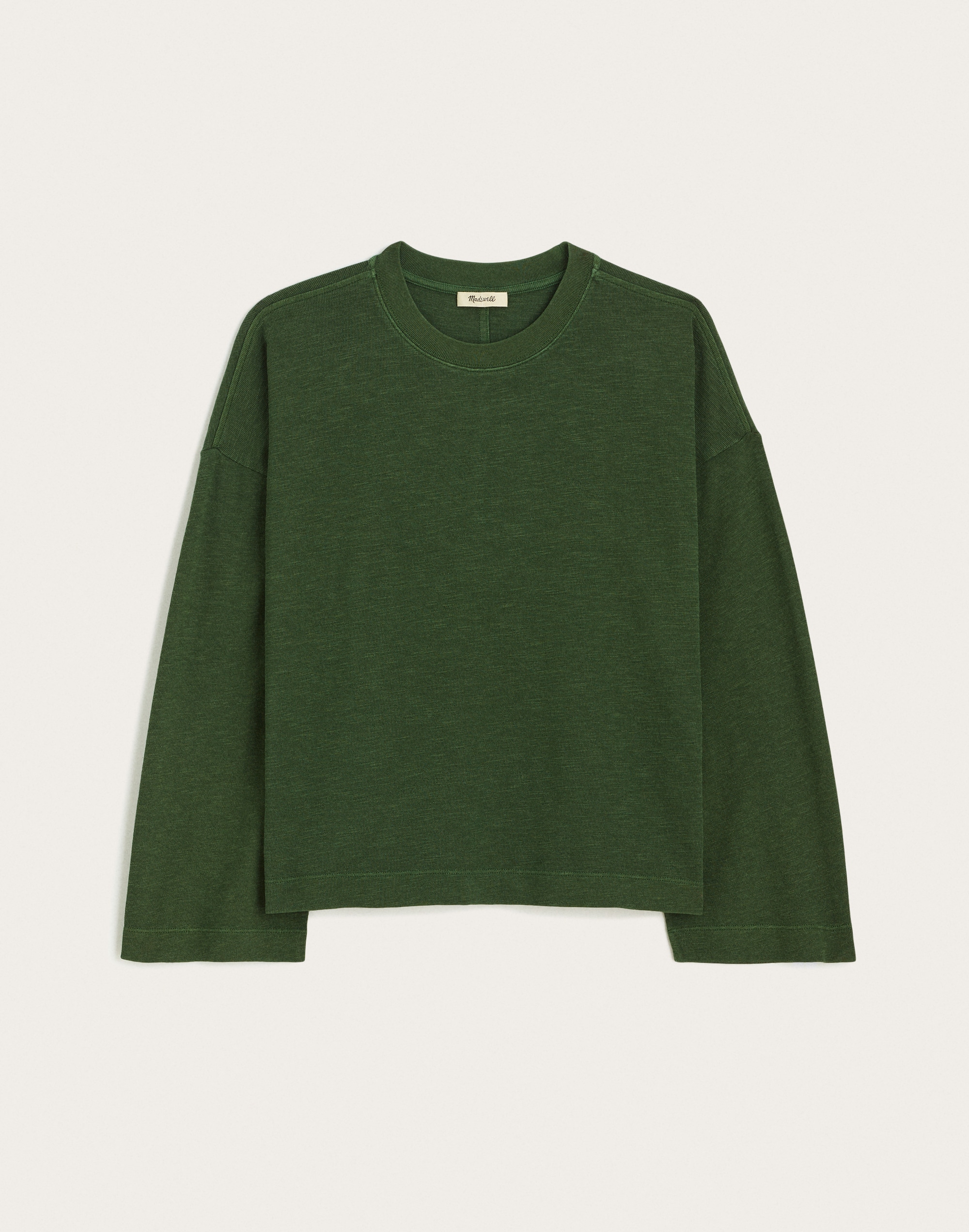Madewell Easy Crewneck Long-sleeve Tee In Dark Kelly