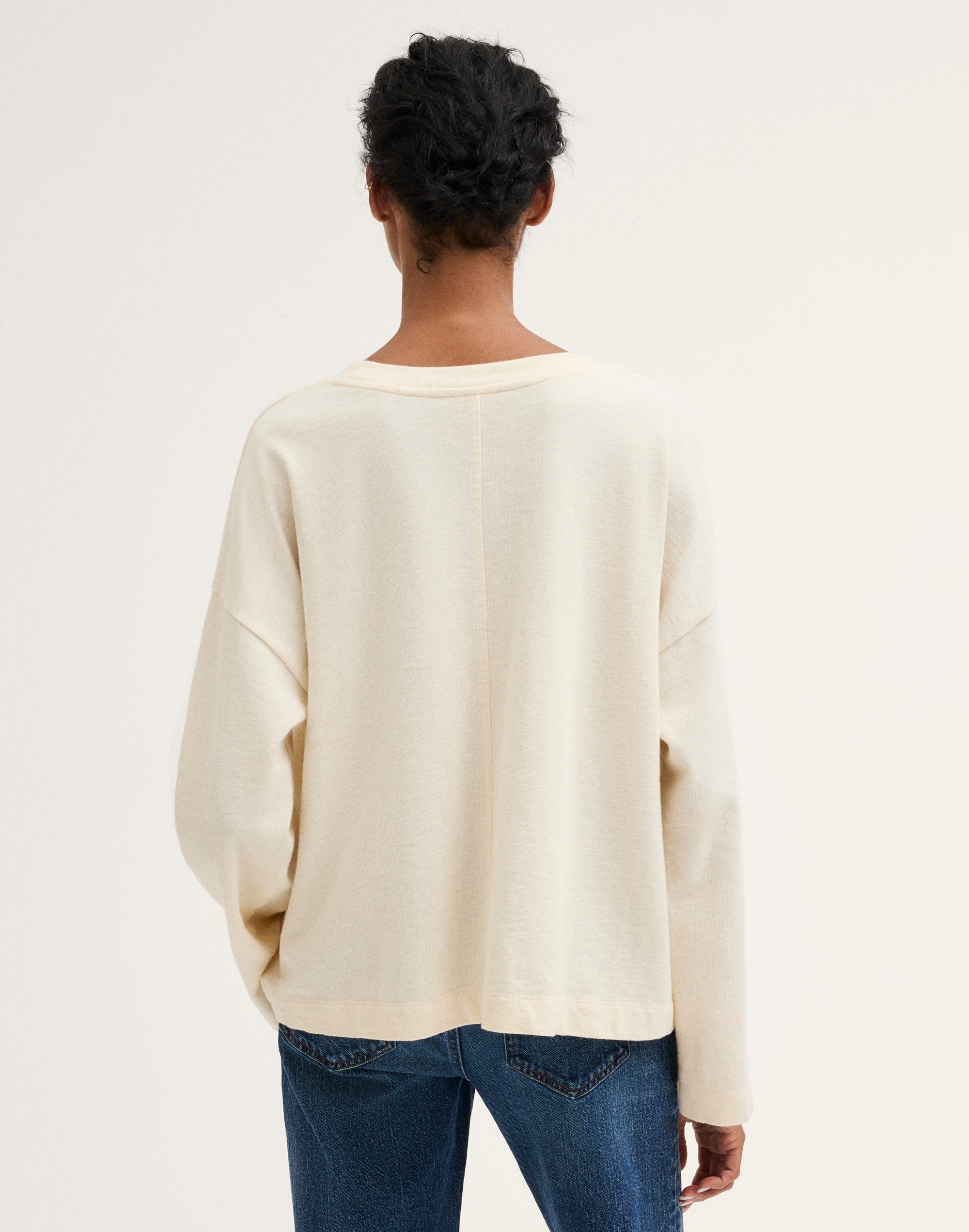 Easy Crewneck Long-Sleeve Tee in Sunday Slub