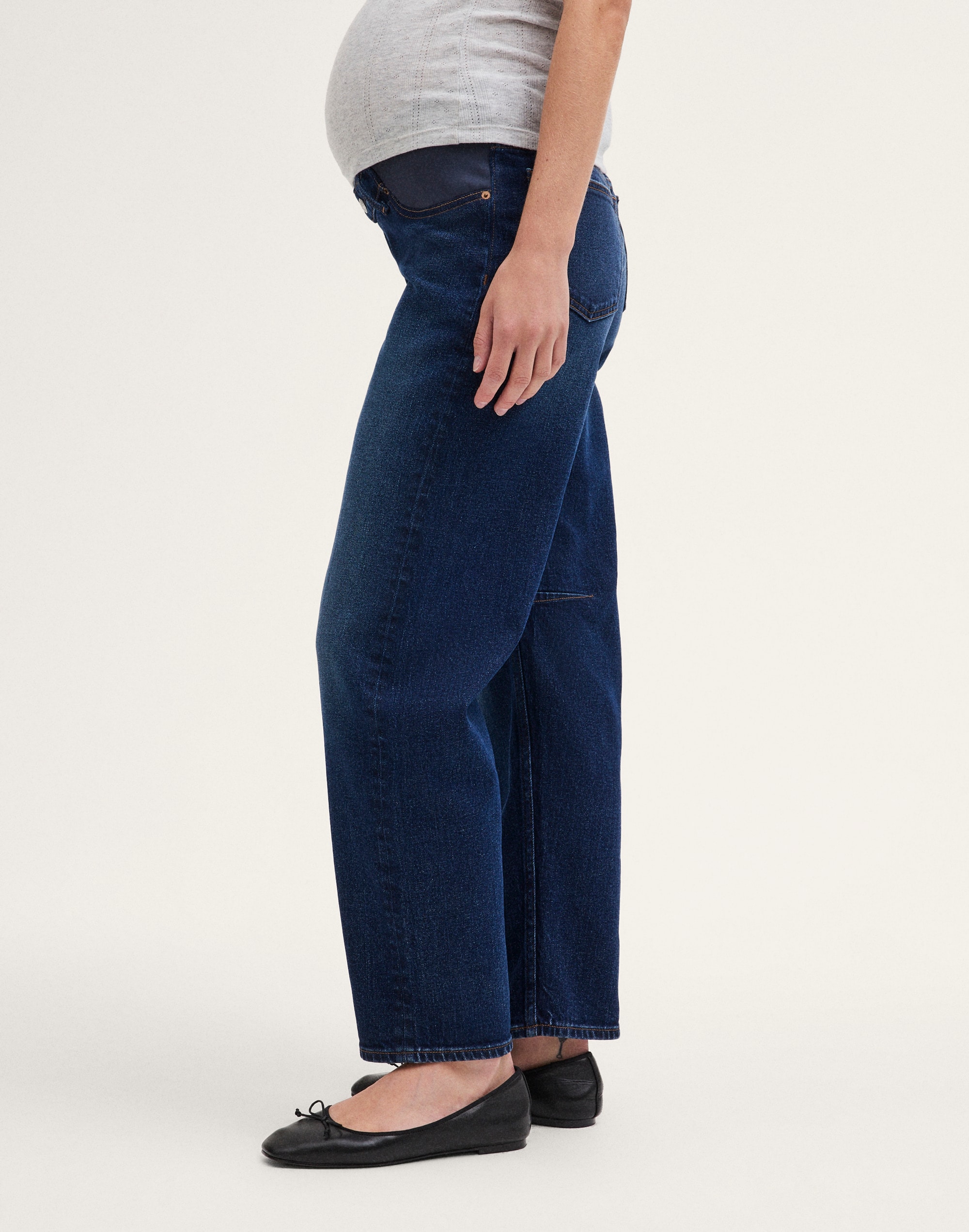 The Maternity Darted Barrel-Leg Jean