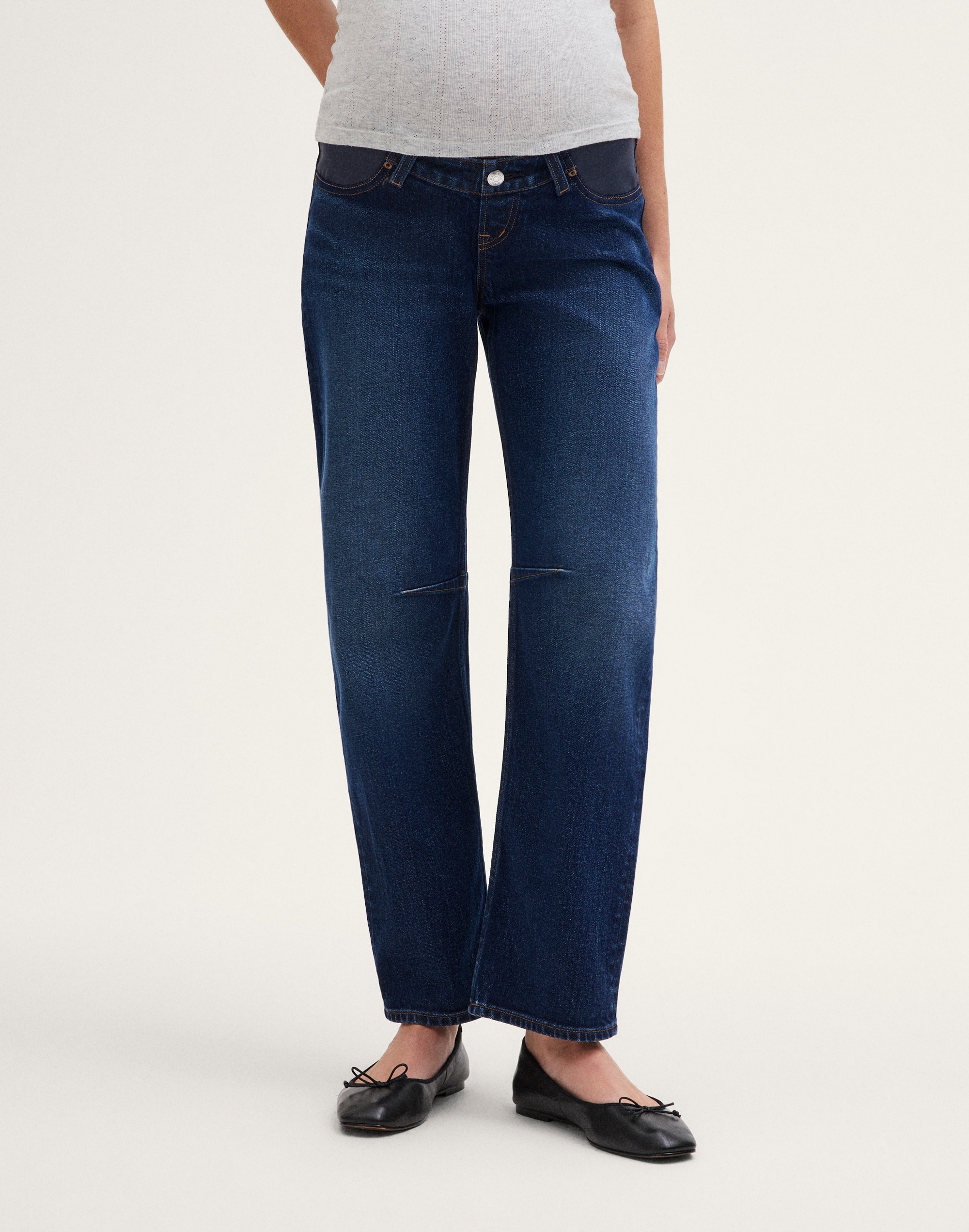 The Maternity Darted Barrel-Leg Jean