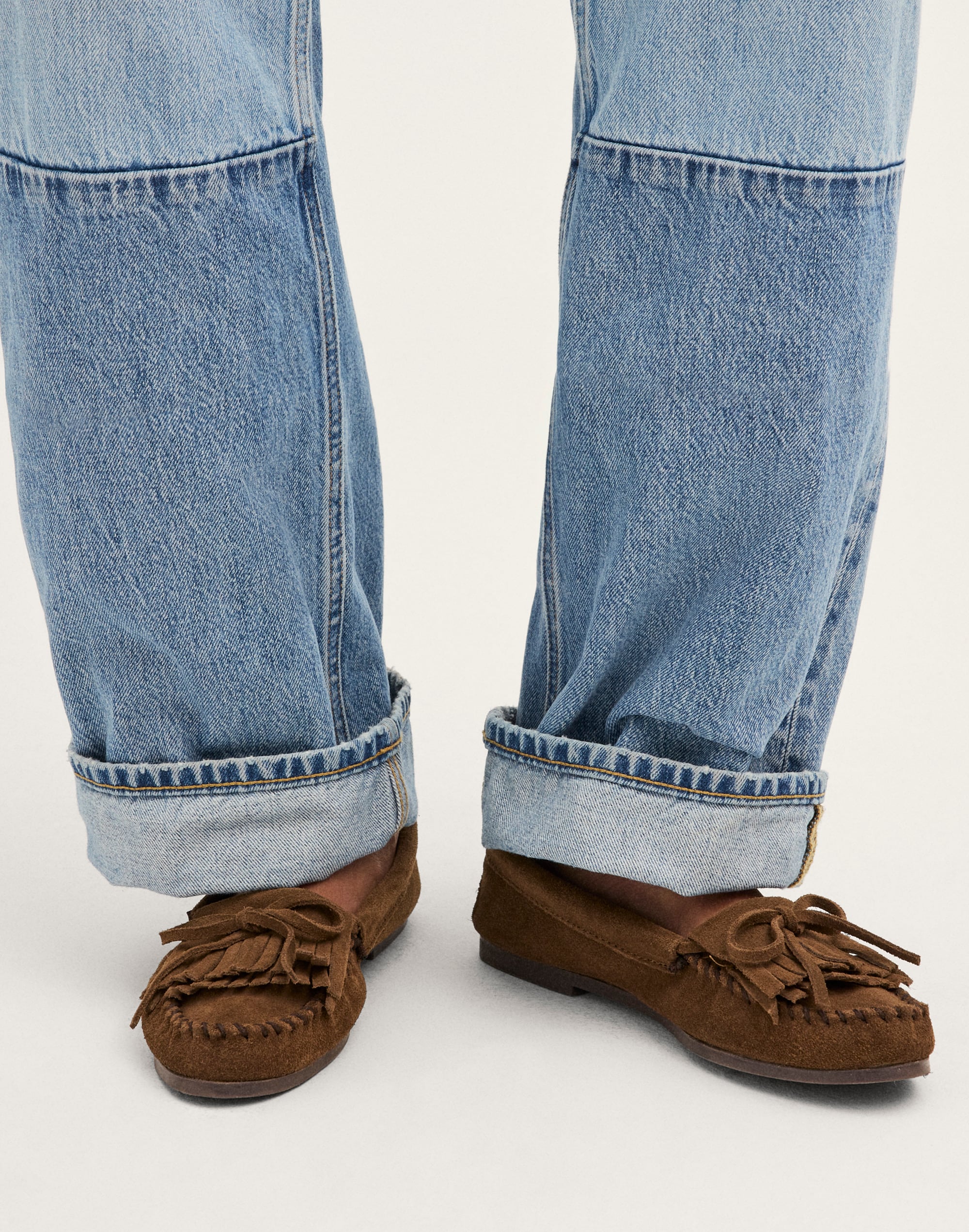 Madewell x Minnetonka Double-Fringe Kilty Moc