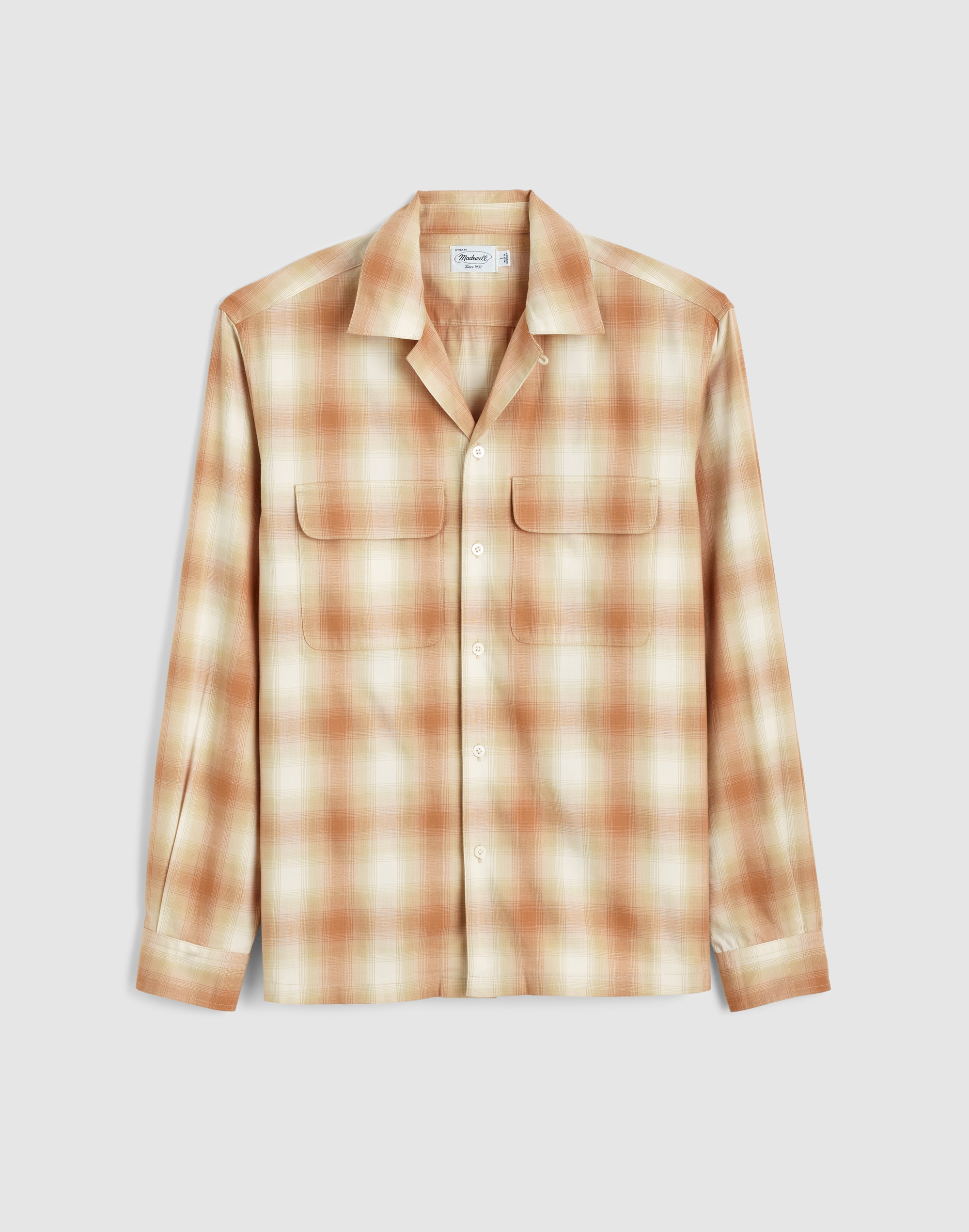 Camp-Collar Long-Sleeve Shirt in Cotton Blend