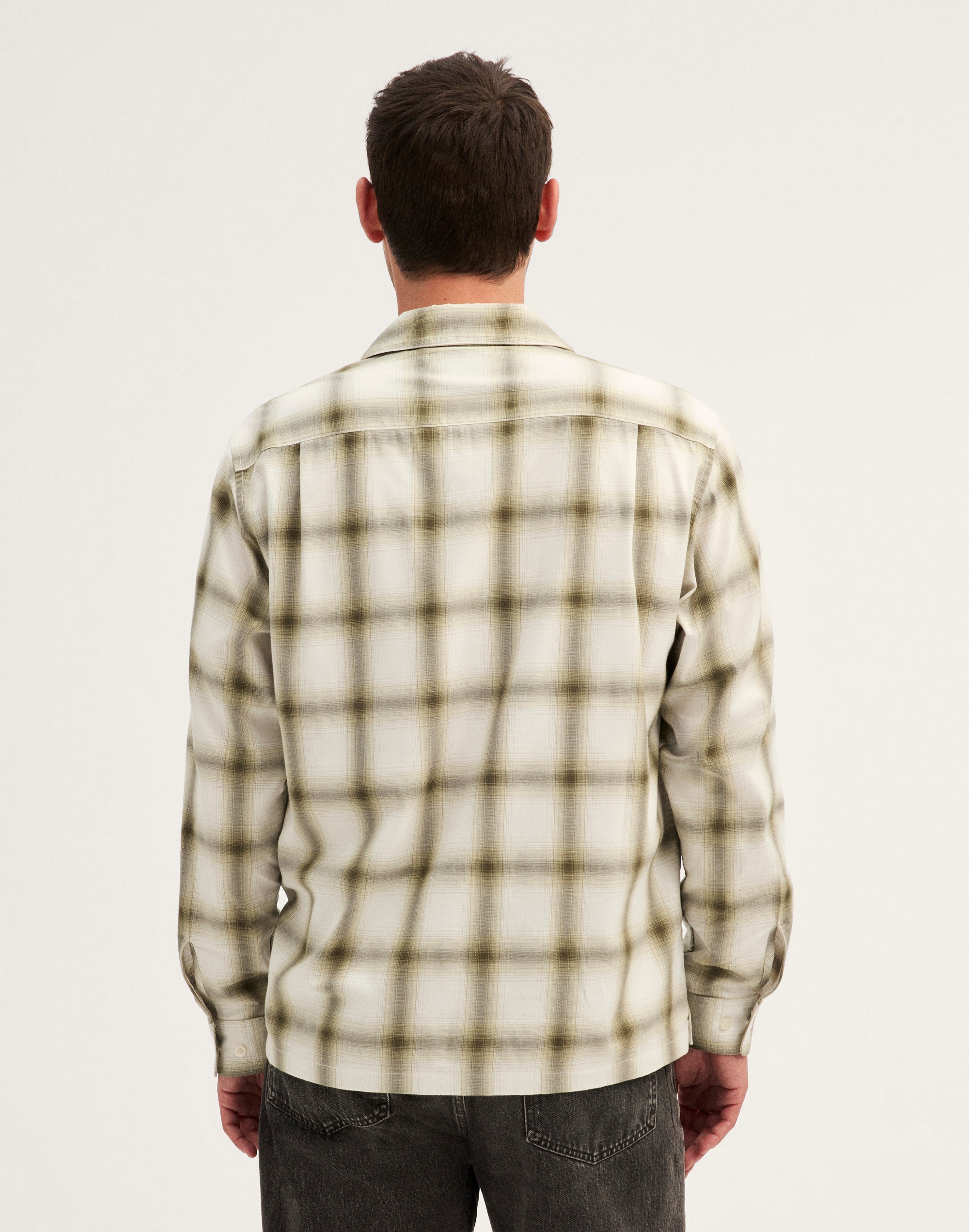 Camp-Collar Long-Sleeve Shirt in Cotton Blend