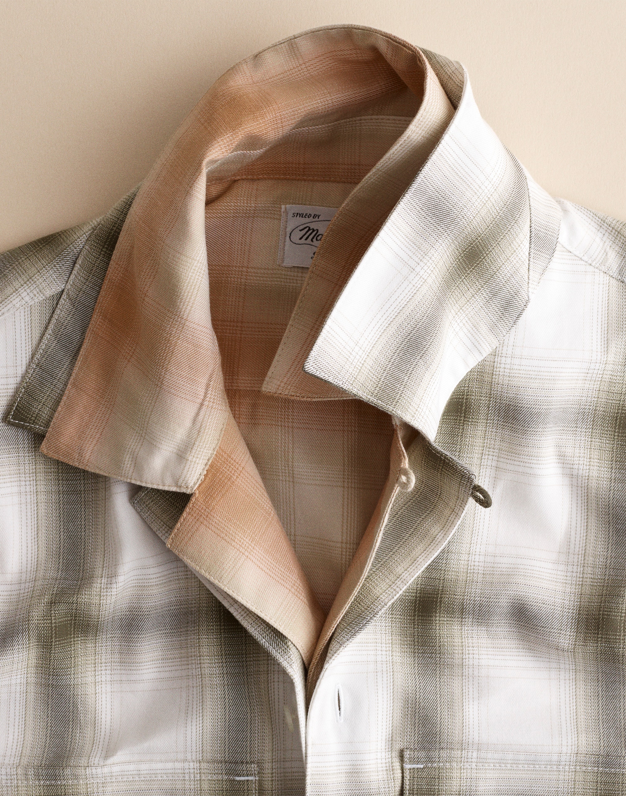 Camp-Collar Long-Sleeve Shirt in Cotton Blend