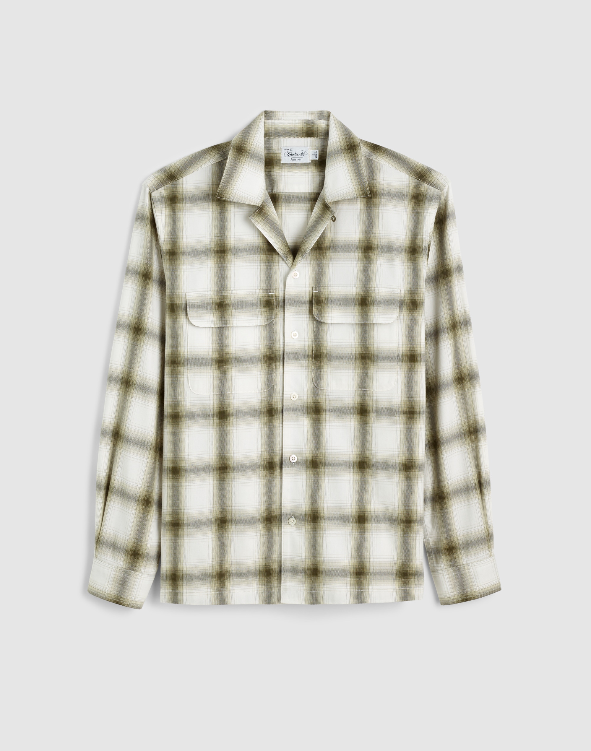 Camp-Collar Long-Sleeve Shirt in Cotton Blend
