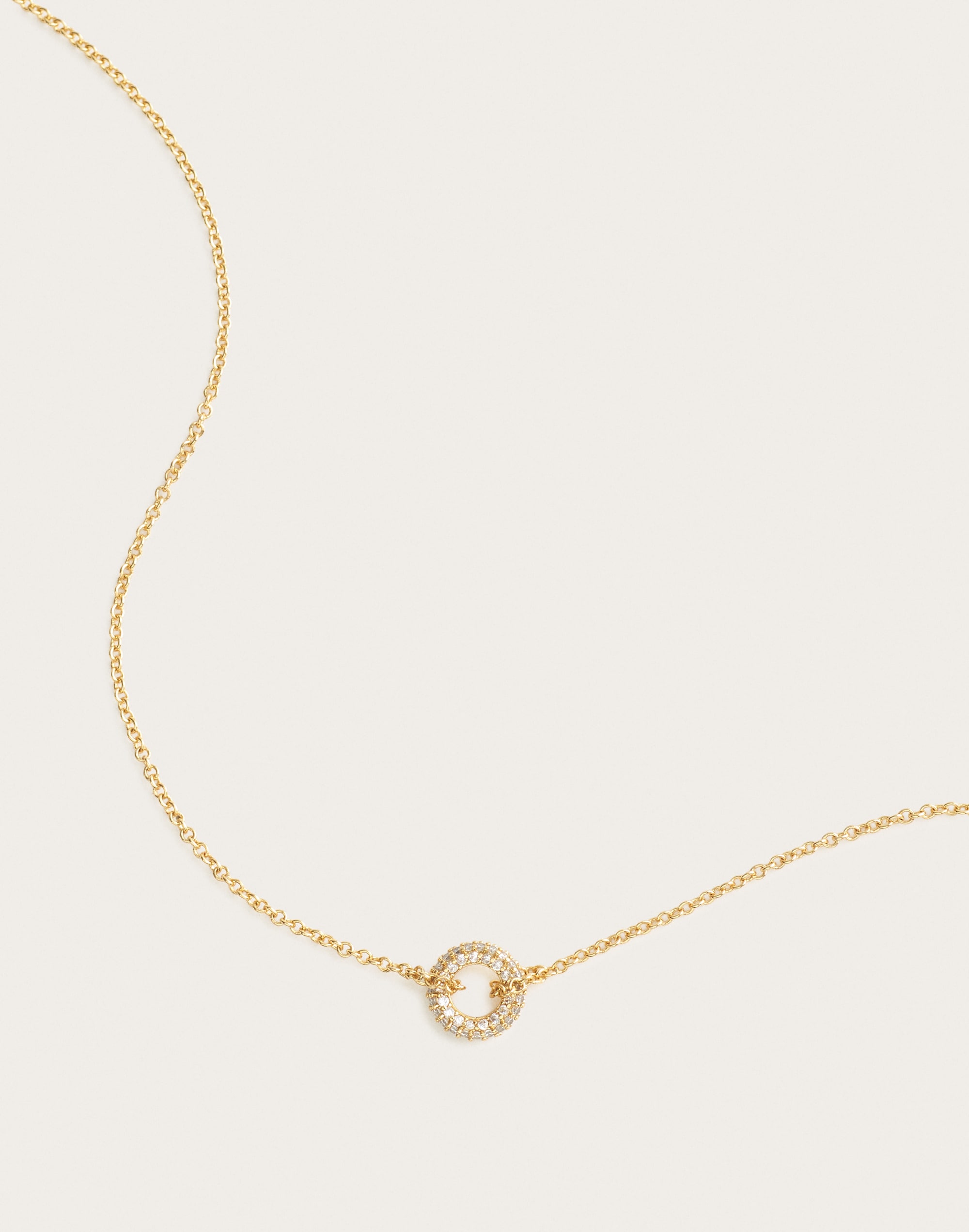 Pav&eacute; Ring Choker Chain Necklace