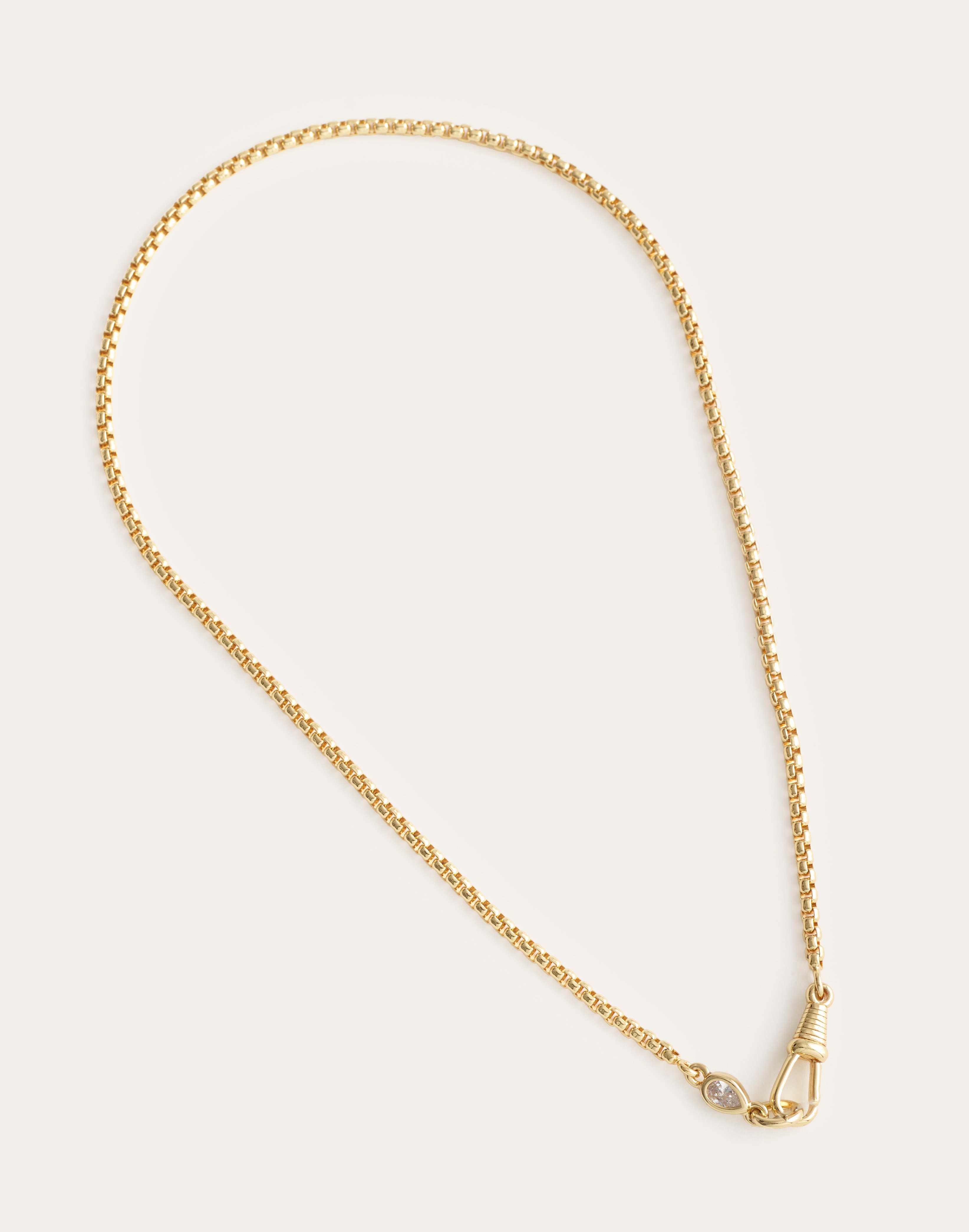 Bezel-Set Crystal Clip Necklace
