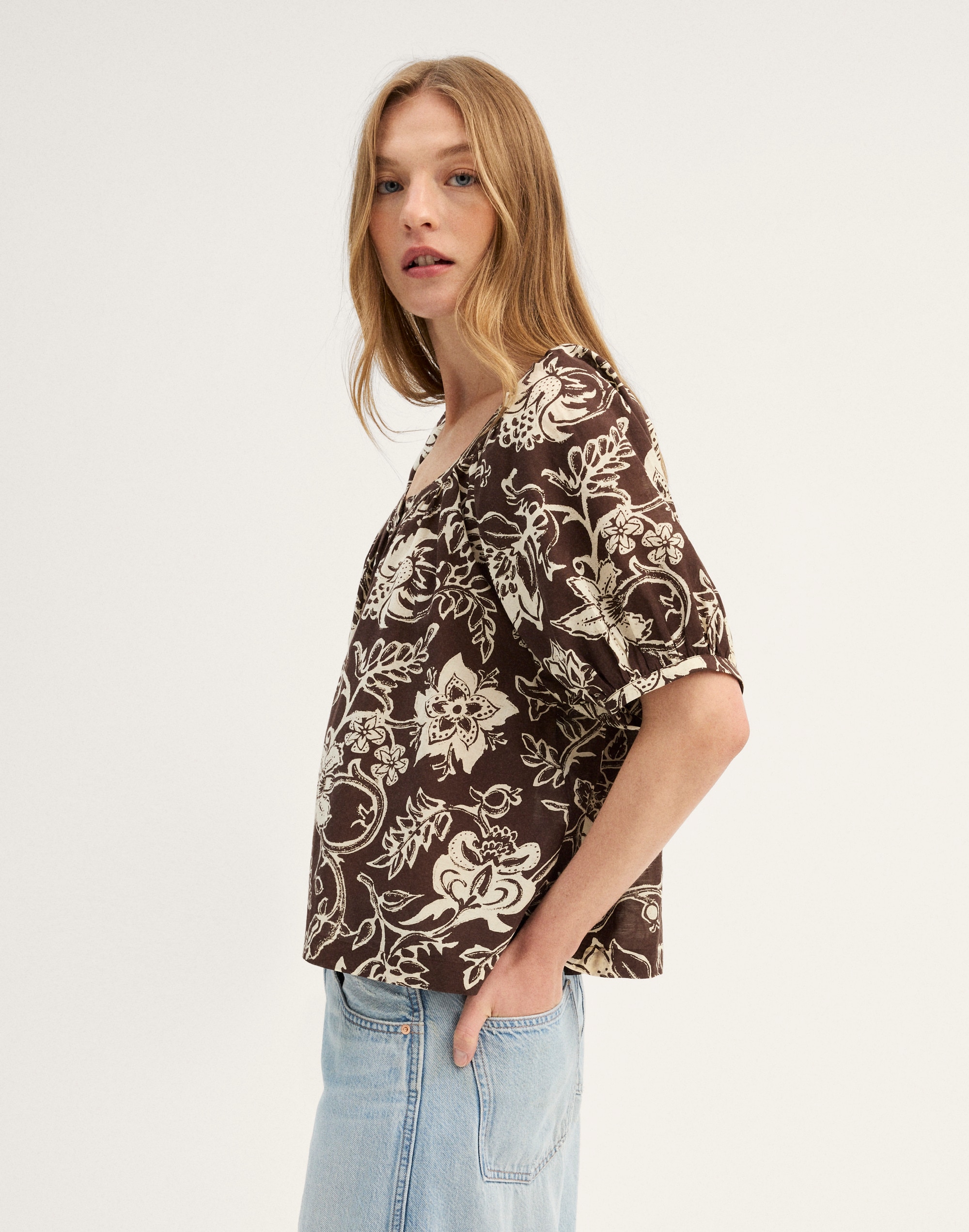 Puff-Sleeve A-Line Top