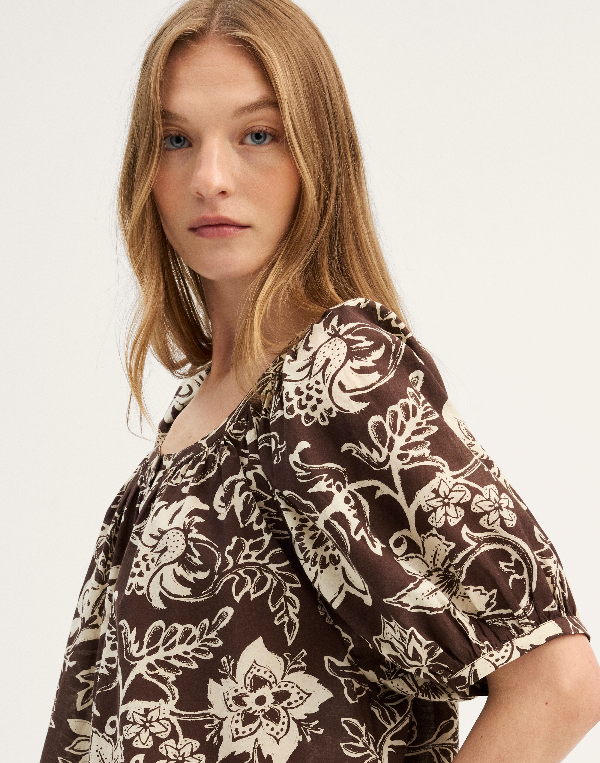 Puff-Sleeve A-Line Top