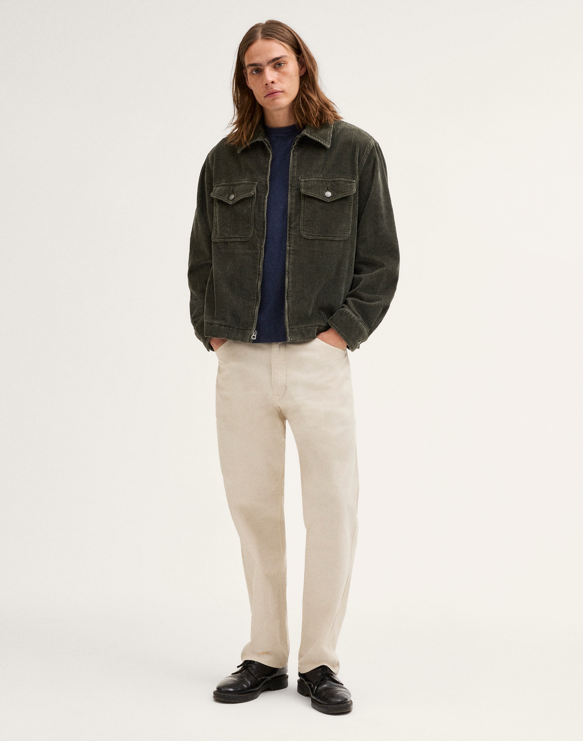 Zip-Front Jacket in Corduroy
