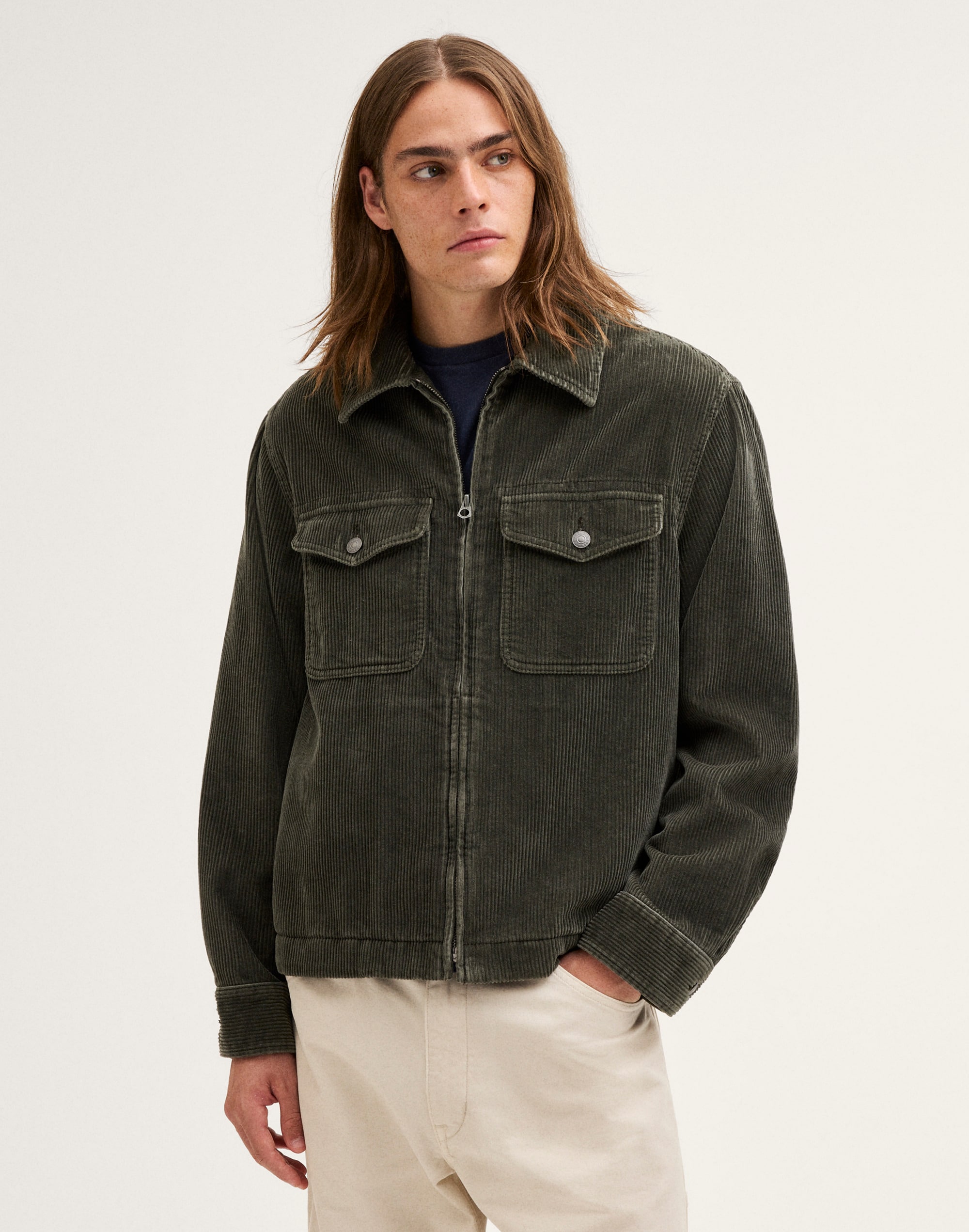 Zip-Front Jacket in Corduroy