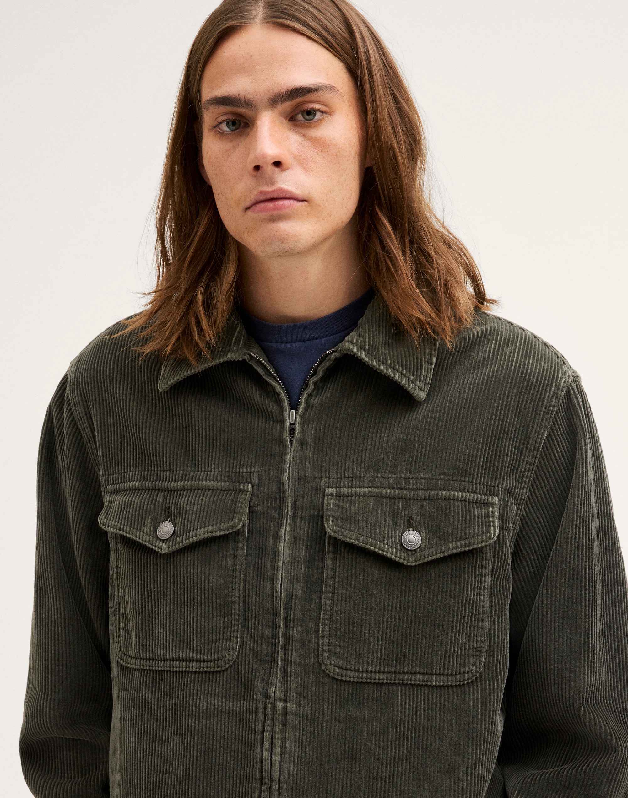 Zip-Front Jacket in Corduroy