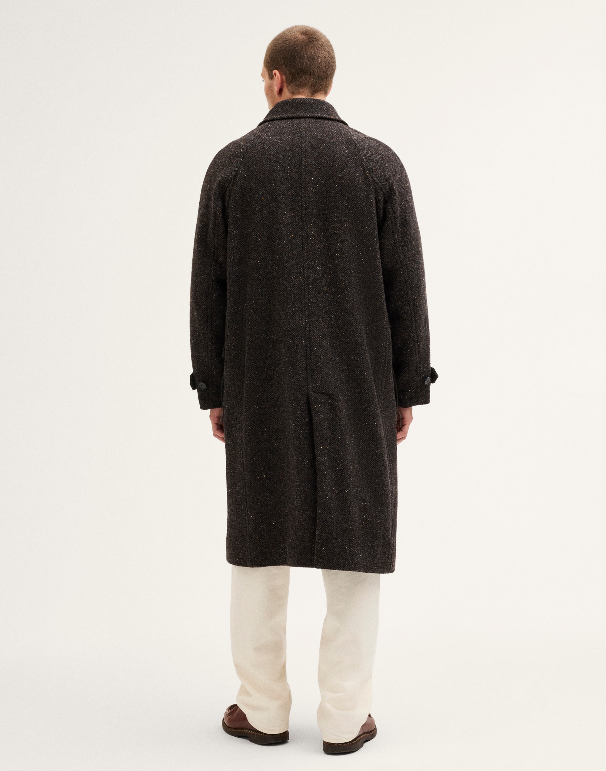 Flecked Herringbone Overcoat