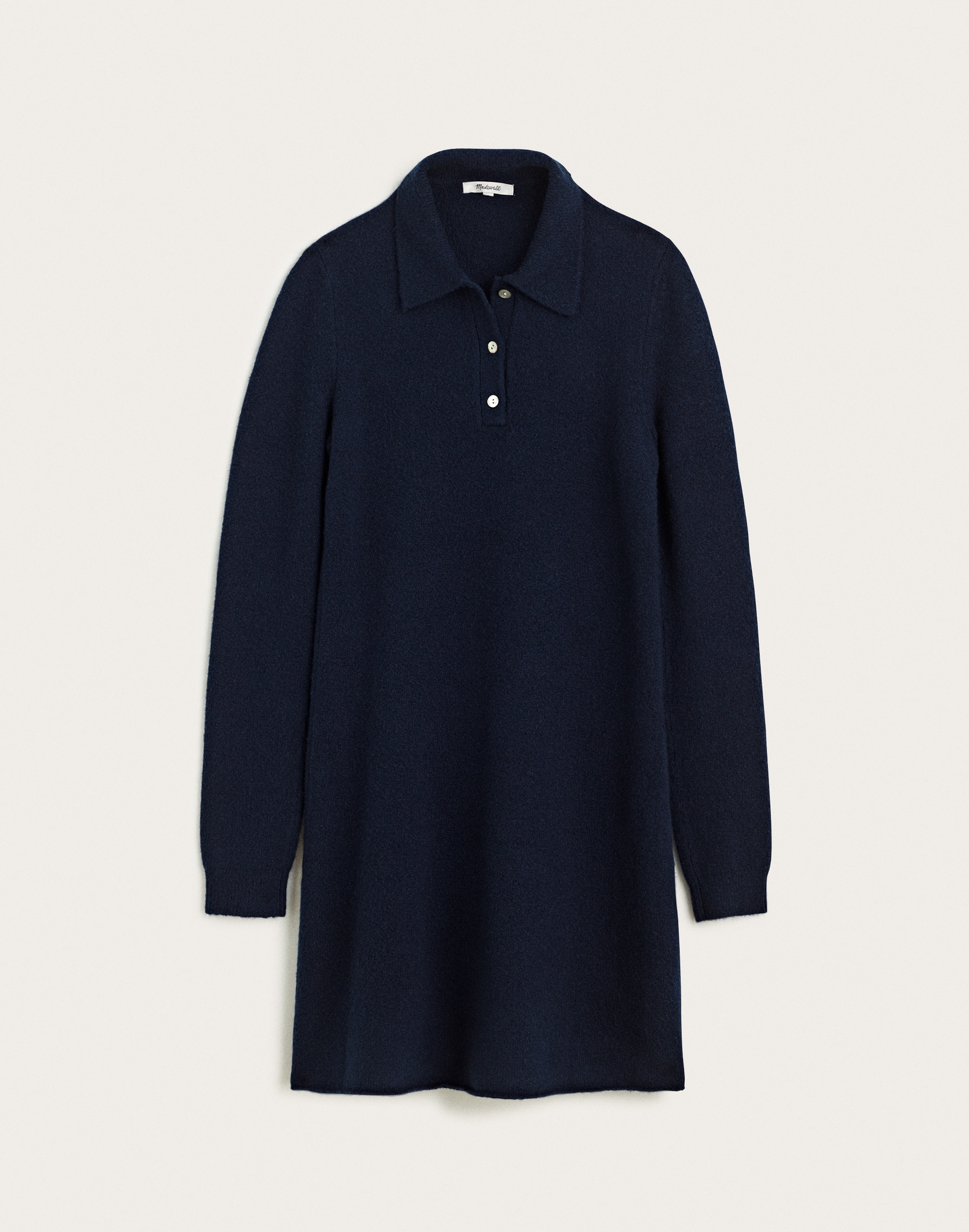 Long-Sleeve Polo Mini Dress in Cozy Cotton Blend