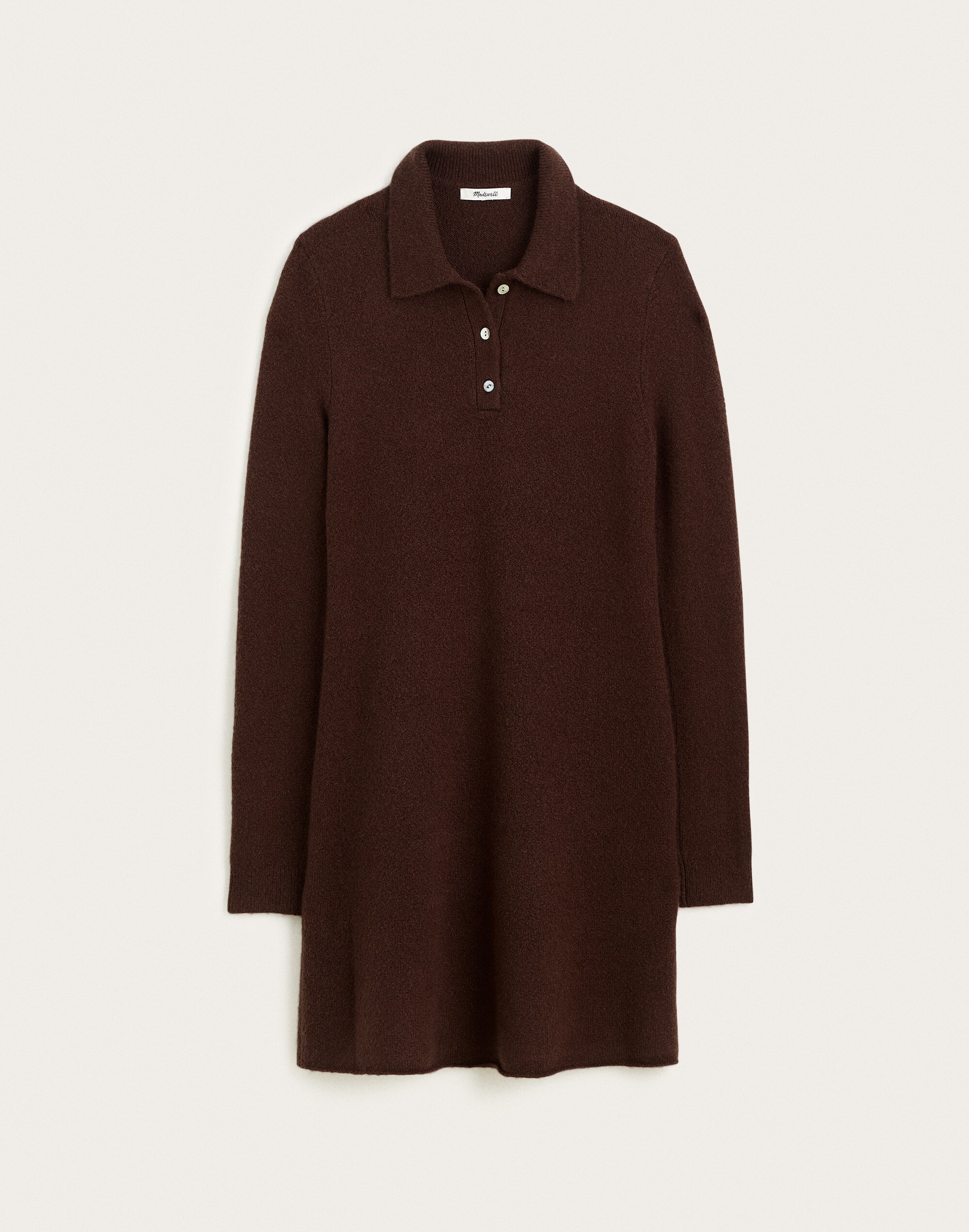 Long-Sleeve Polo Mini Dress in Cozy Cotton Blend by Madewell