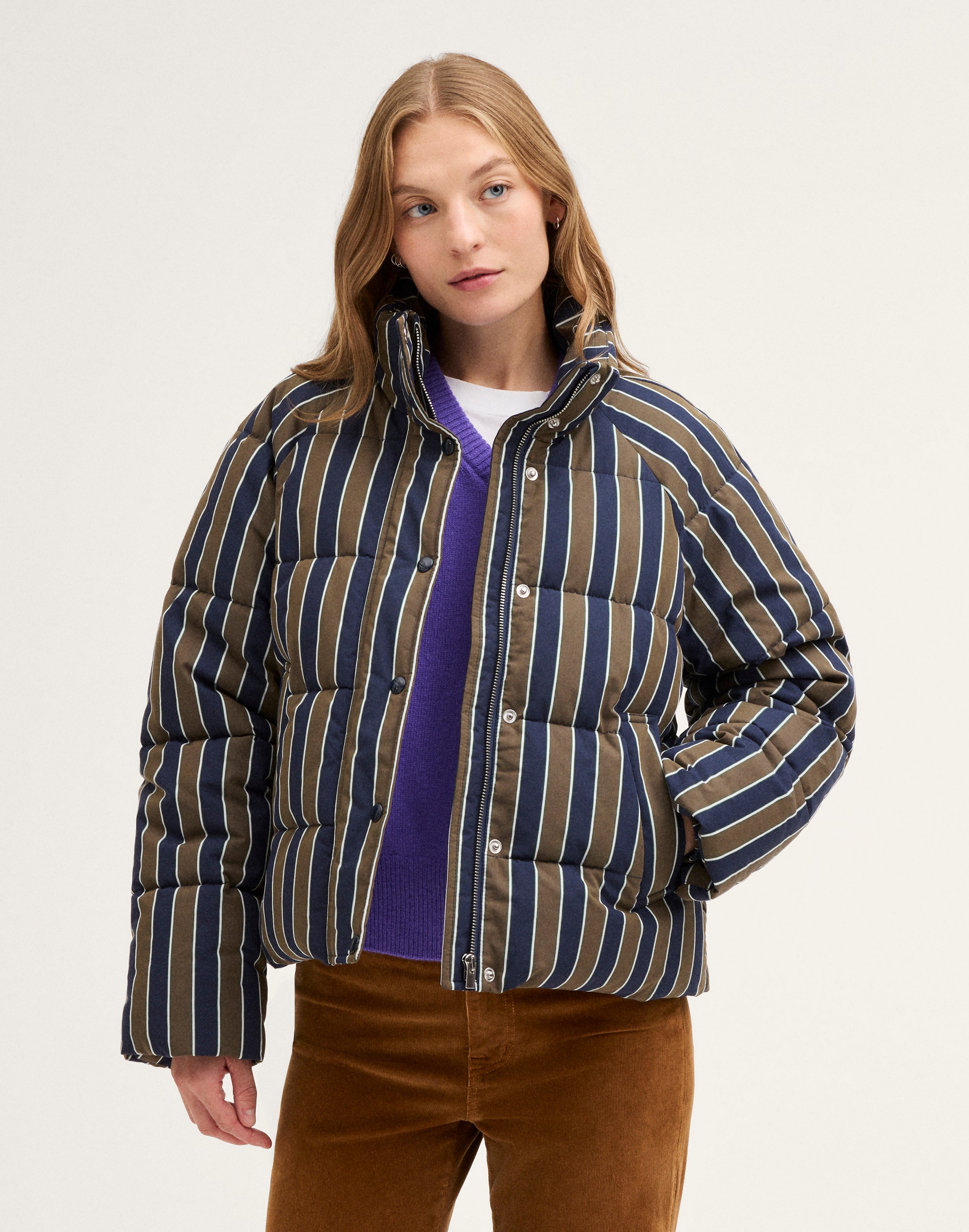 Funnel-Neck Puffer Coat