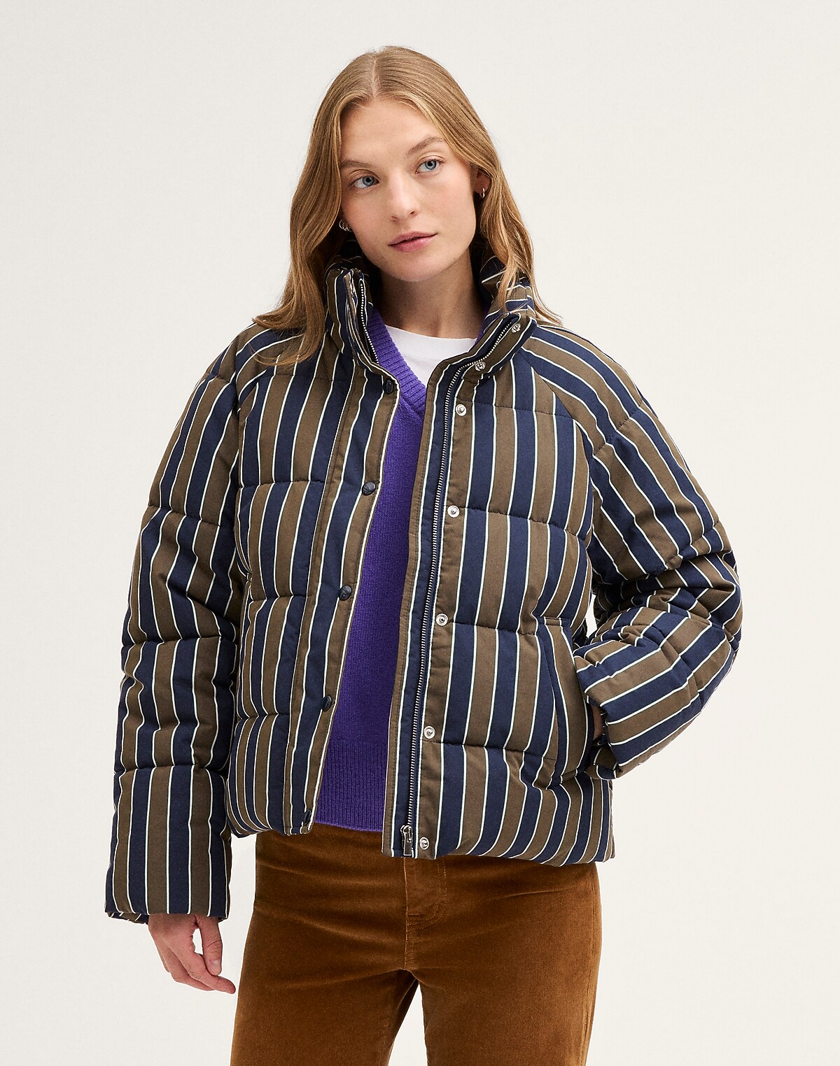 Funnel-Neck Puffer Coat