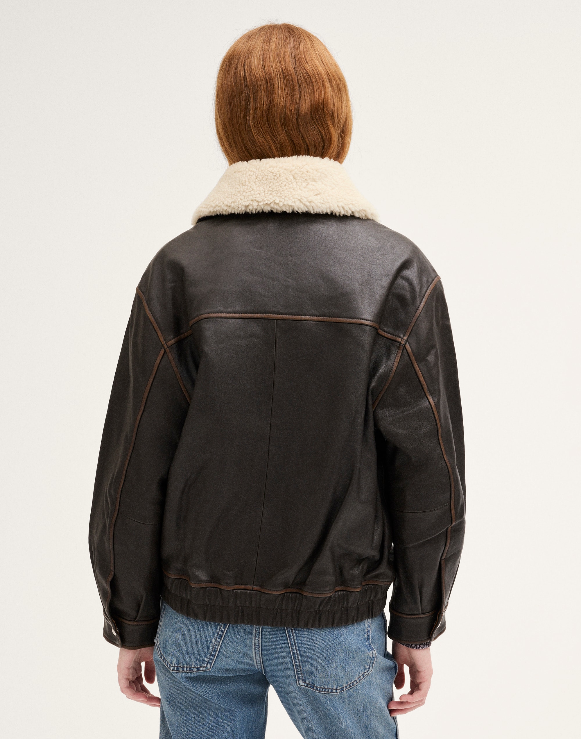 Utility Bomber Jacket in Leather