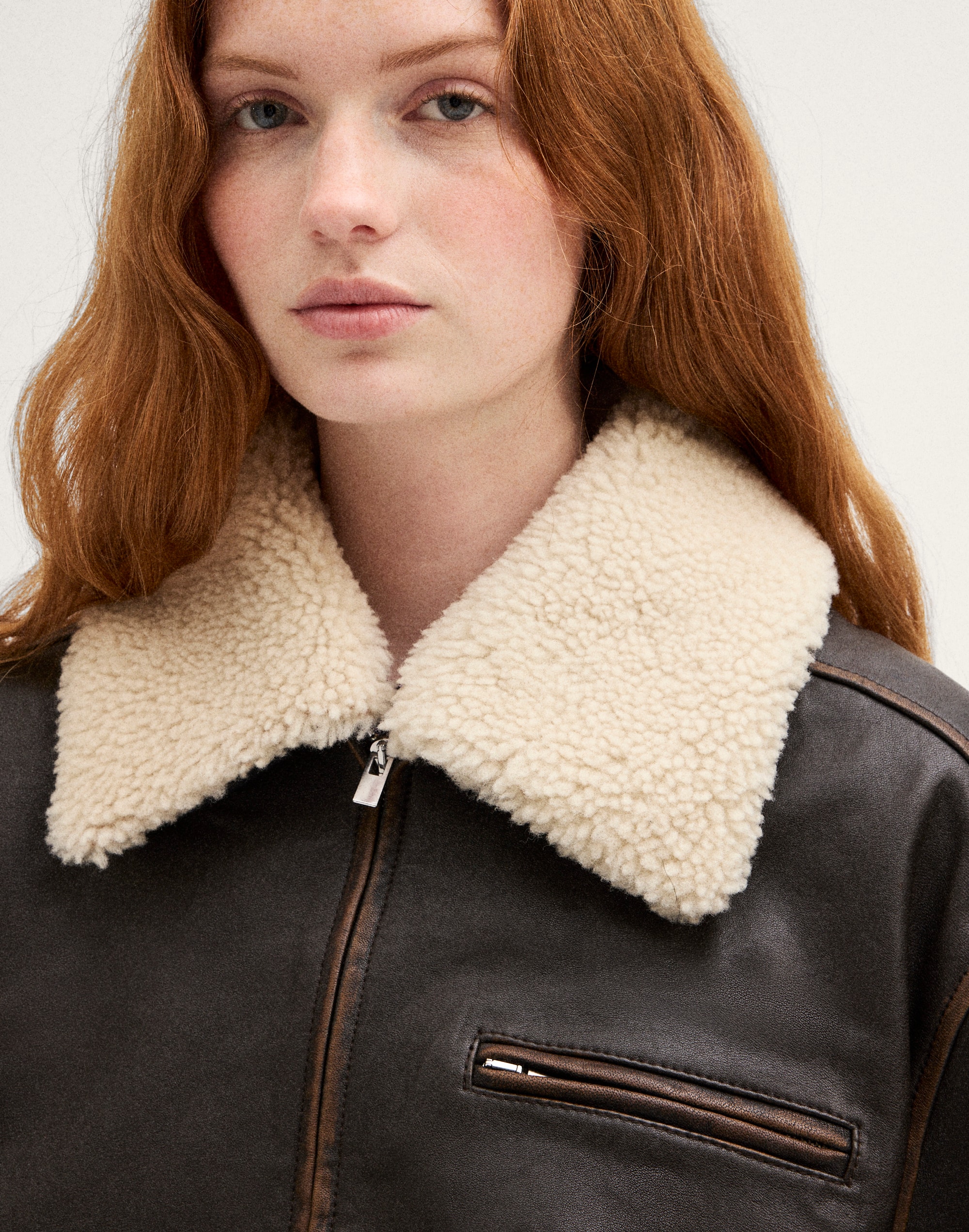 Utility Bomber Jacket in Leather