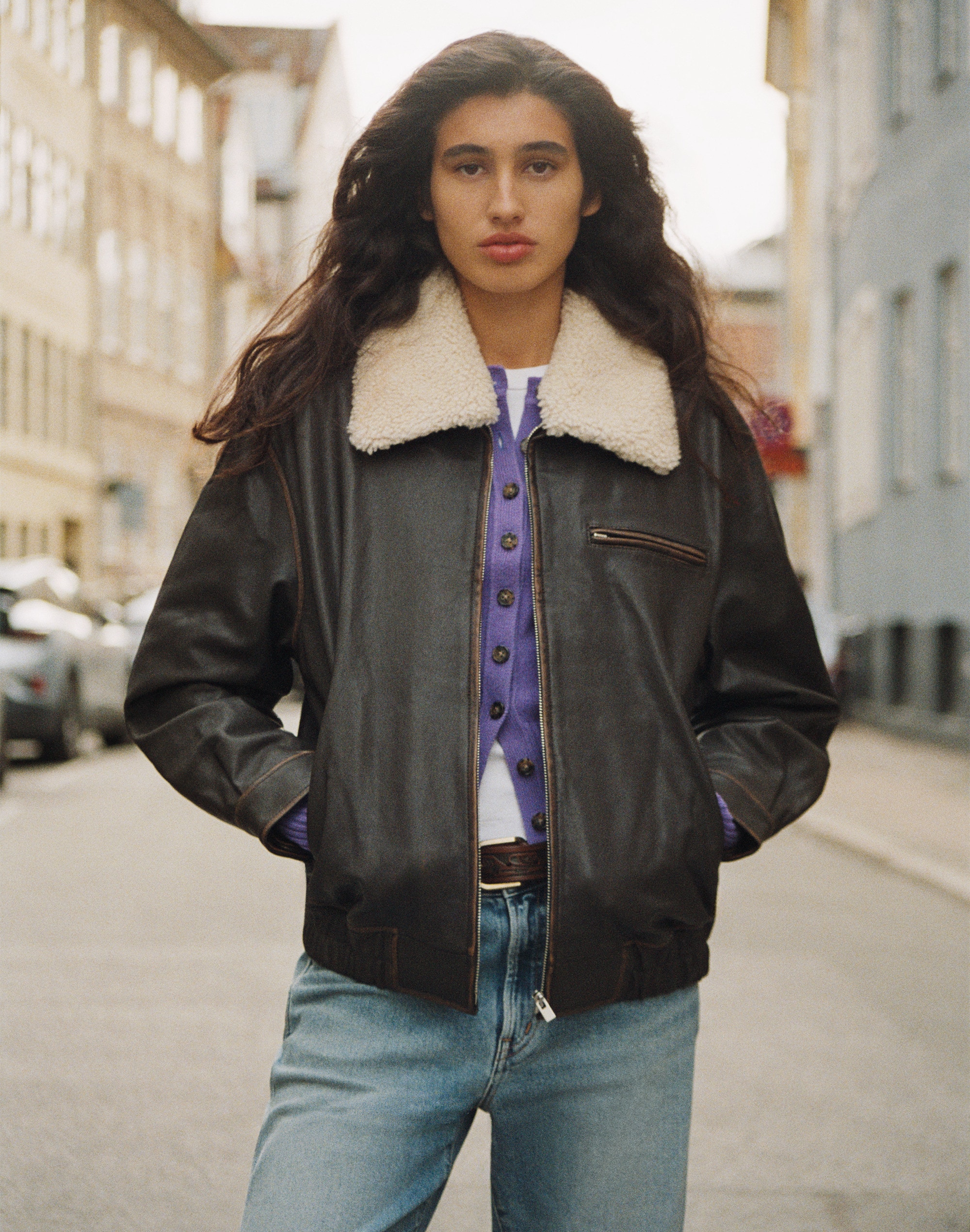 Utility Bomber Jacket in Leather by Madewell