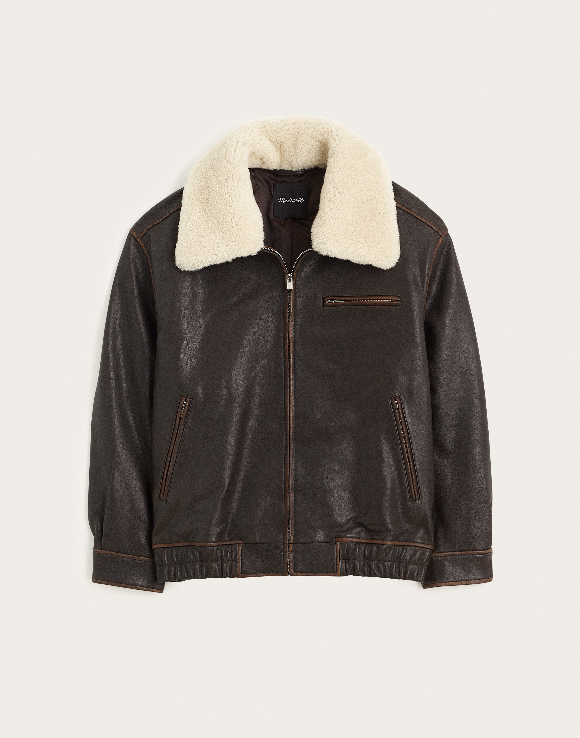 Utility Bomber Jacket in Leather