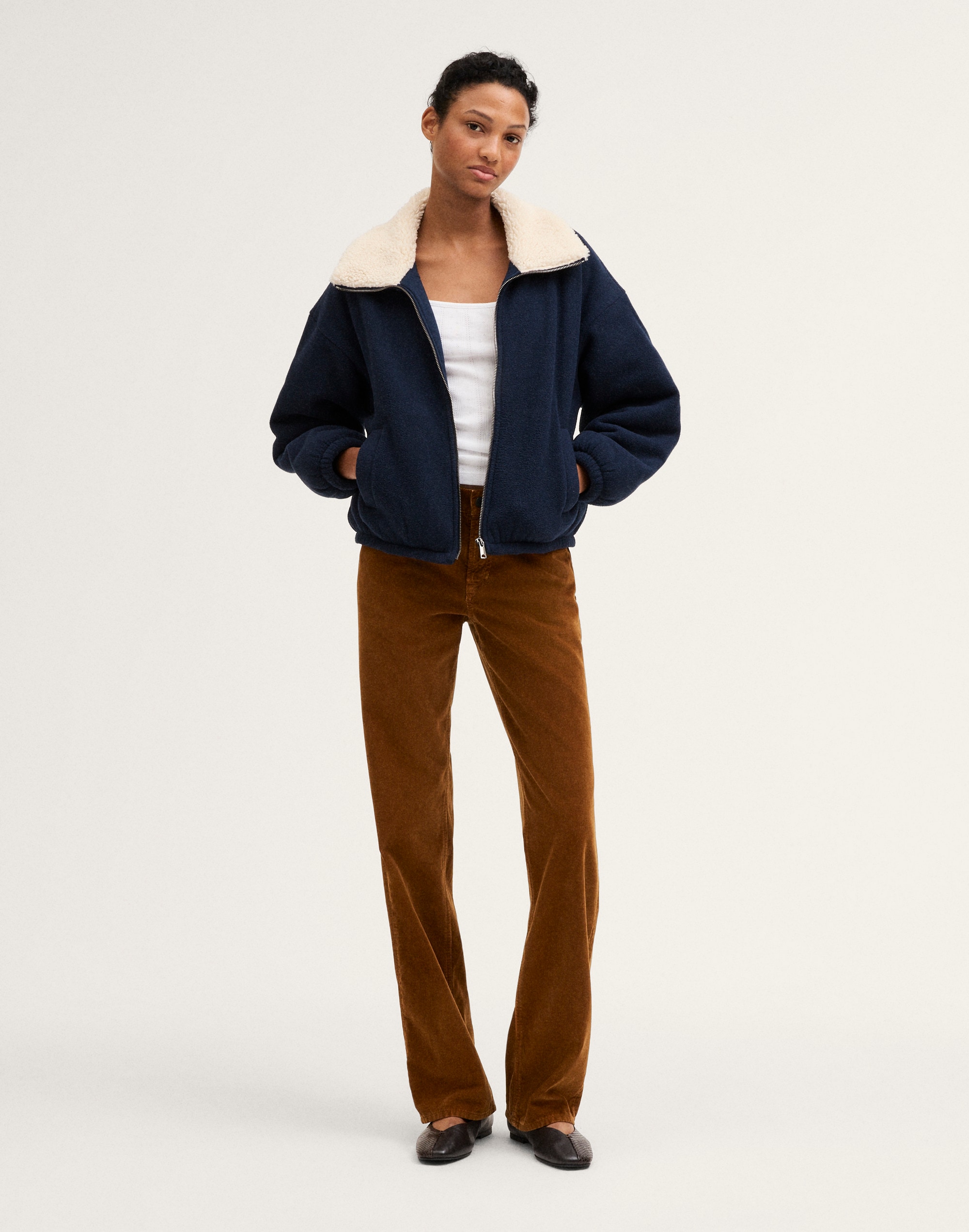 Sherpa-Collar Bomber Jacket