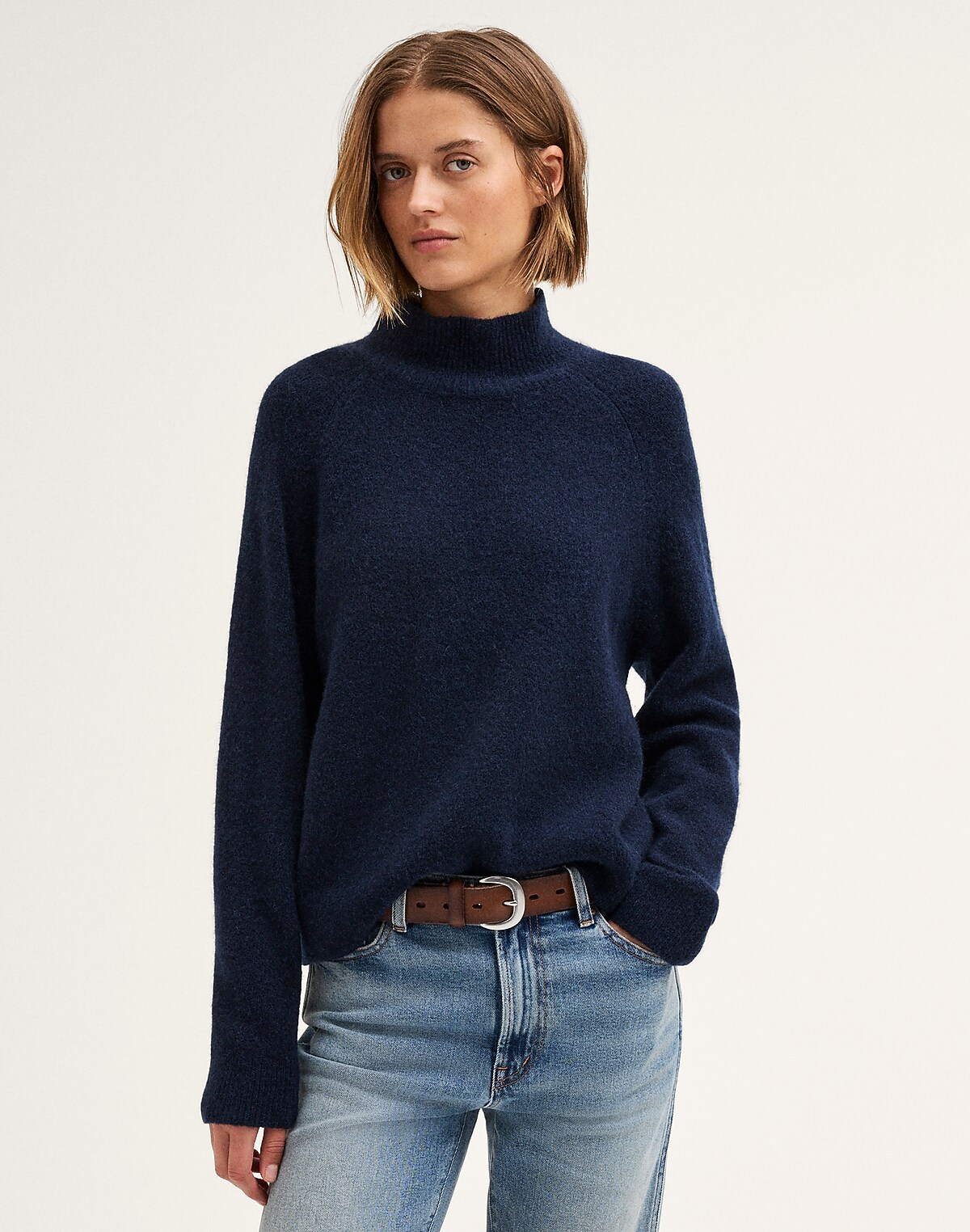 The Adelaide Mockneck Sweater in Cloudsoft