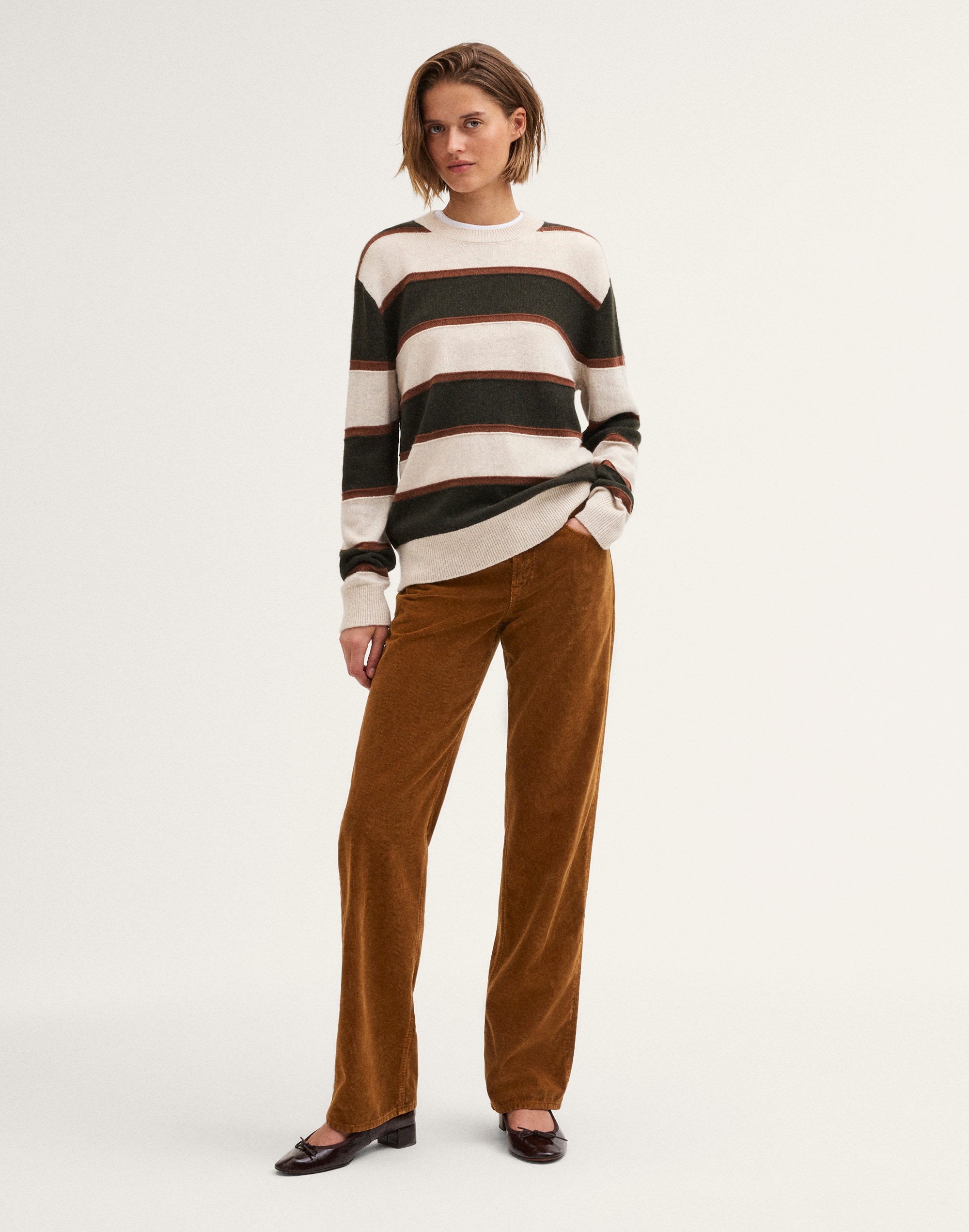 Textured-Stitch Crewneck Sweater
