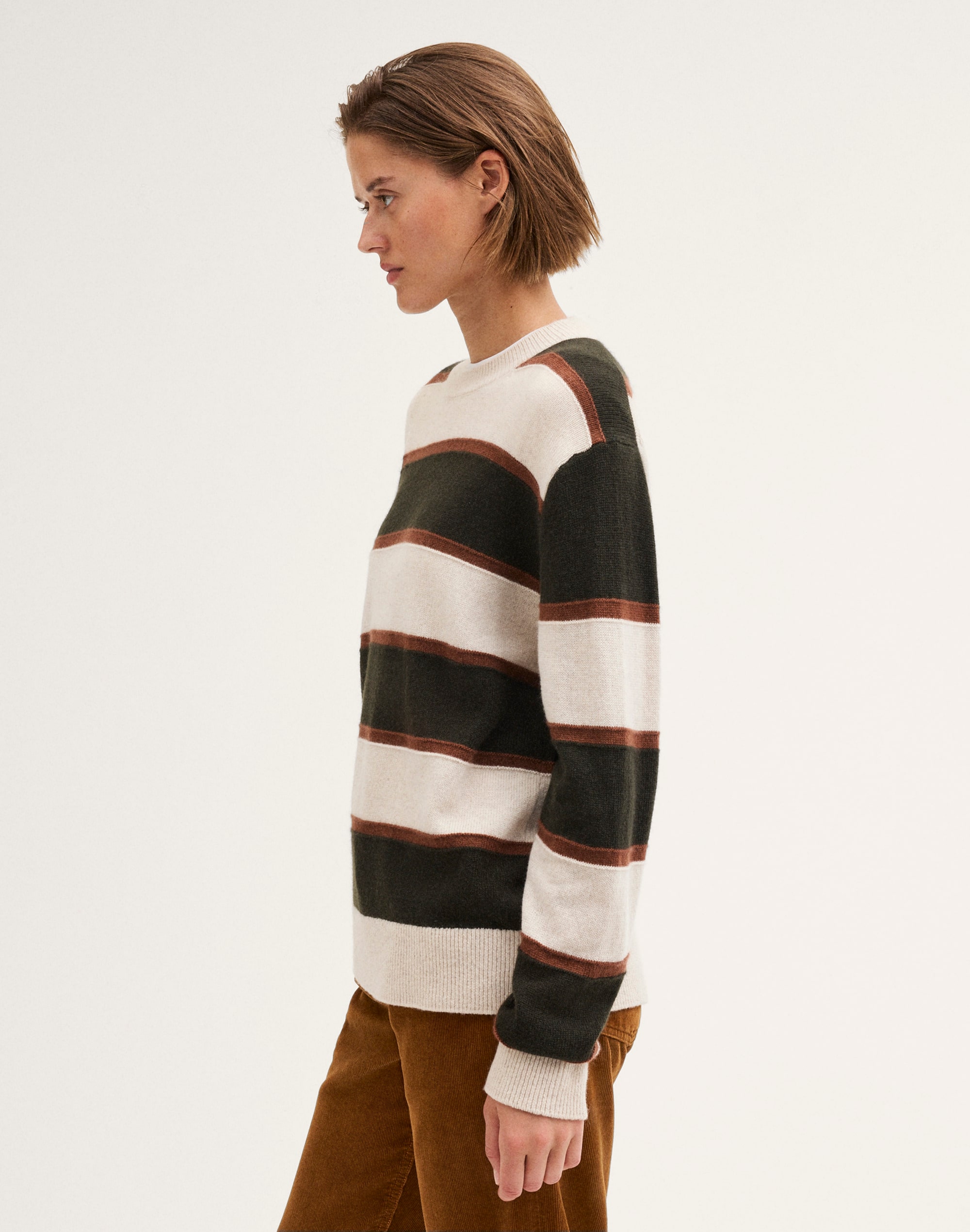 Textured-Stitch Crewneck Sweater