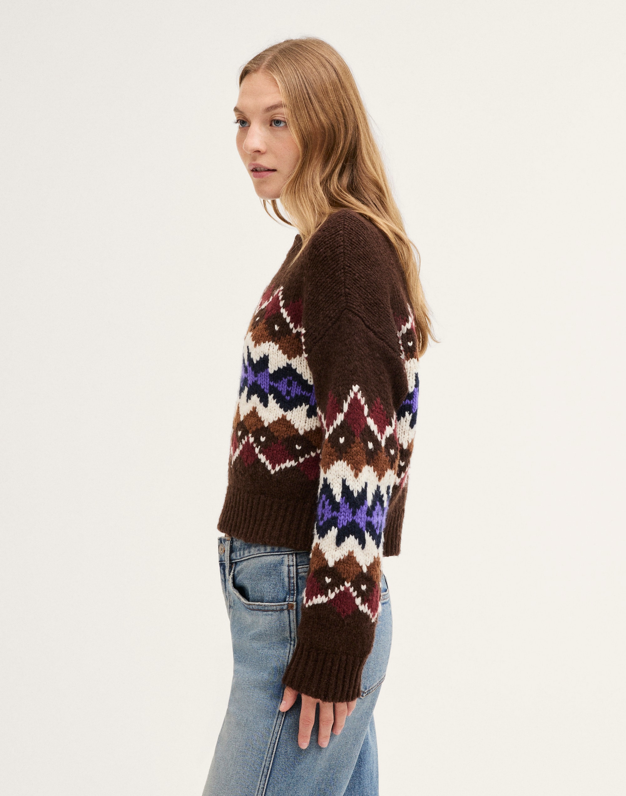 Chunky Fair Isle Sweater in 100% Wool