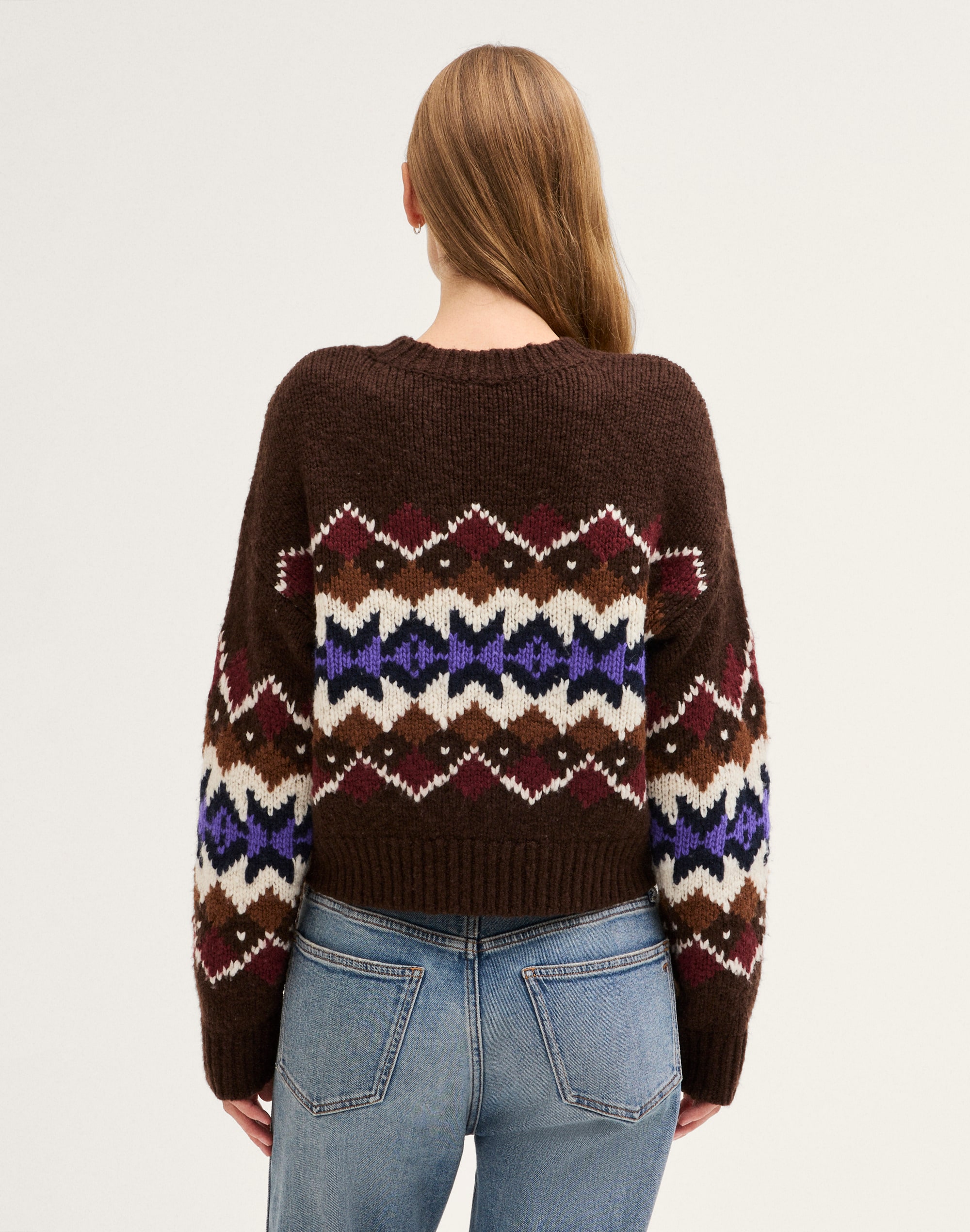 Chunky Fair Isle Sweater in 100% Wool