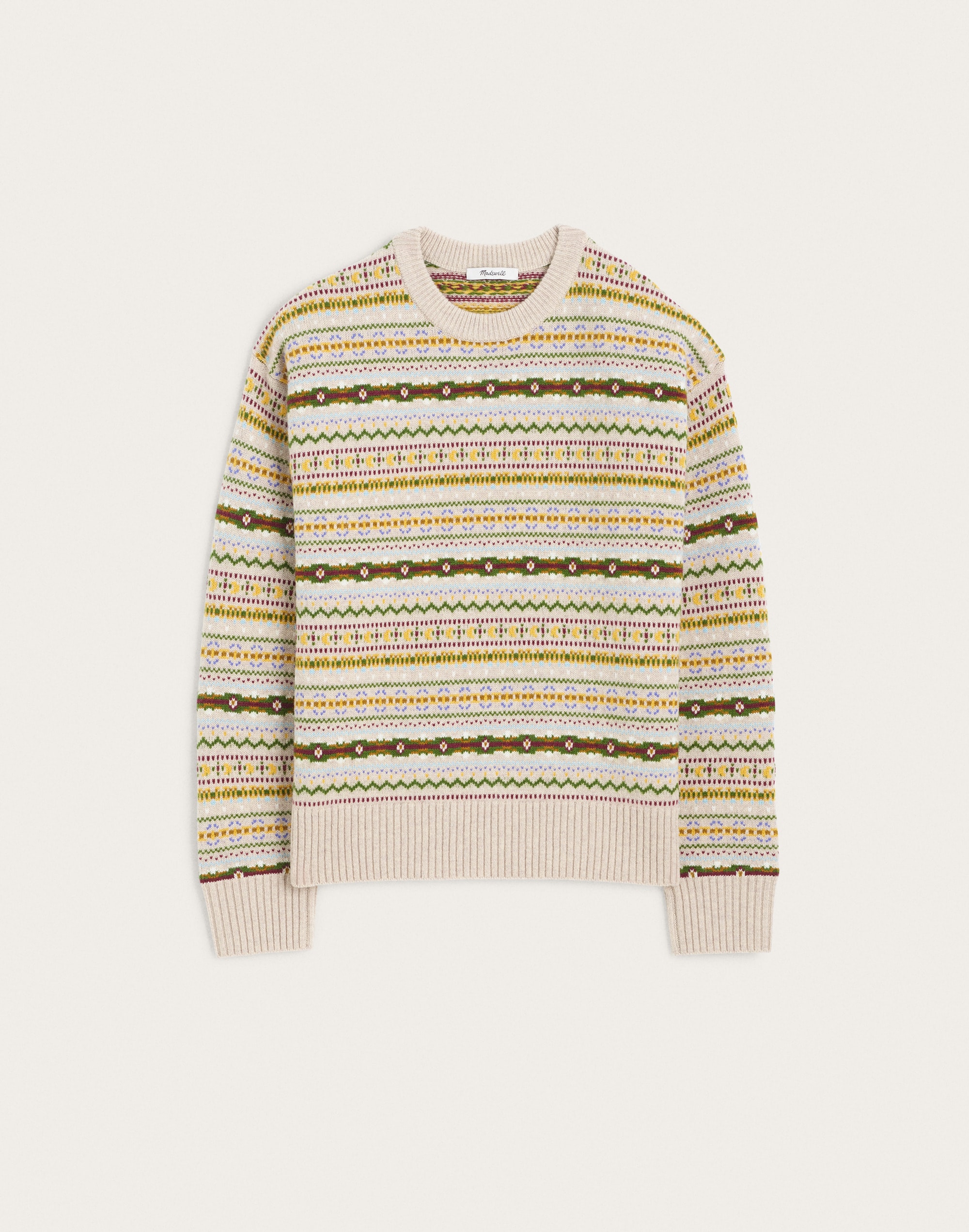 Mini Fair Isle Crewneck Sweater in 100% Wool by Madewell