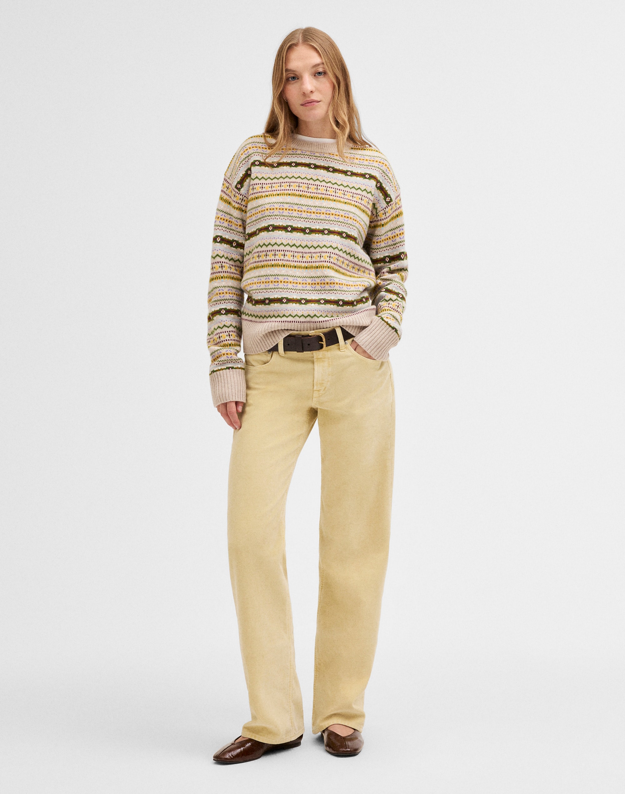 Mini Fair Isle Crewneck Sweater in 100% Wool