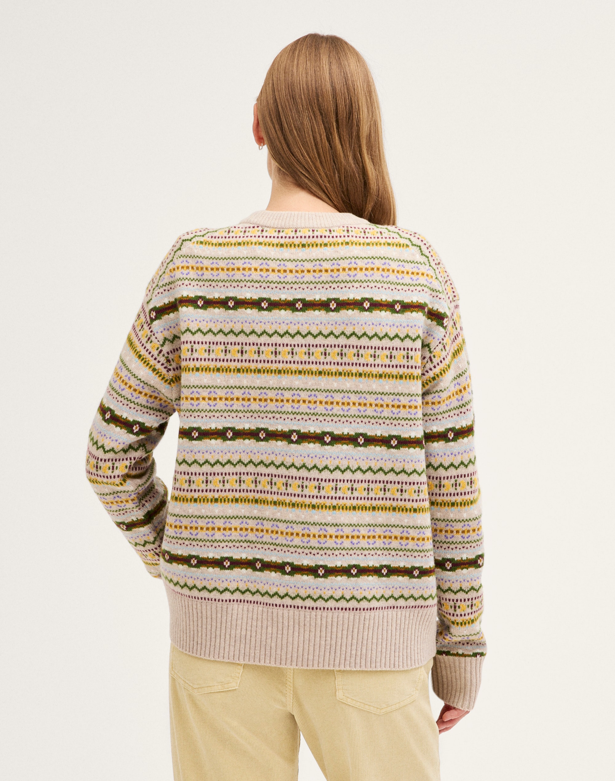 Mini Fair Isle Crewneck Sweater in 100% Wool