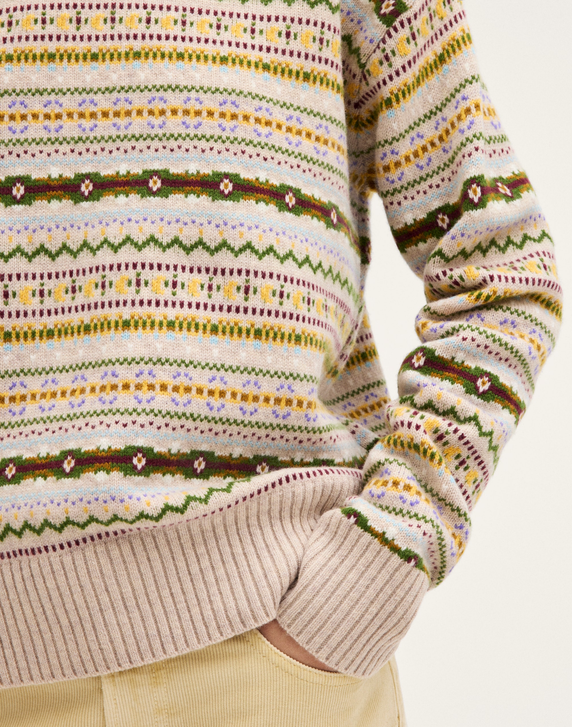 Mini Fair Isle Crewneck Sweater in 100% Wool