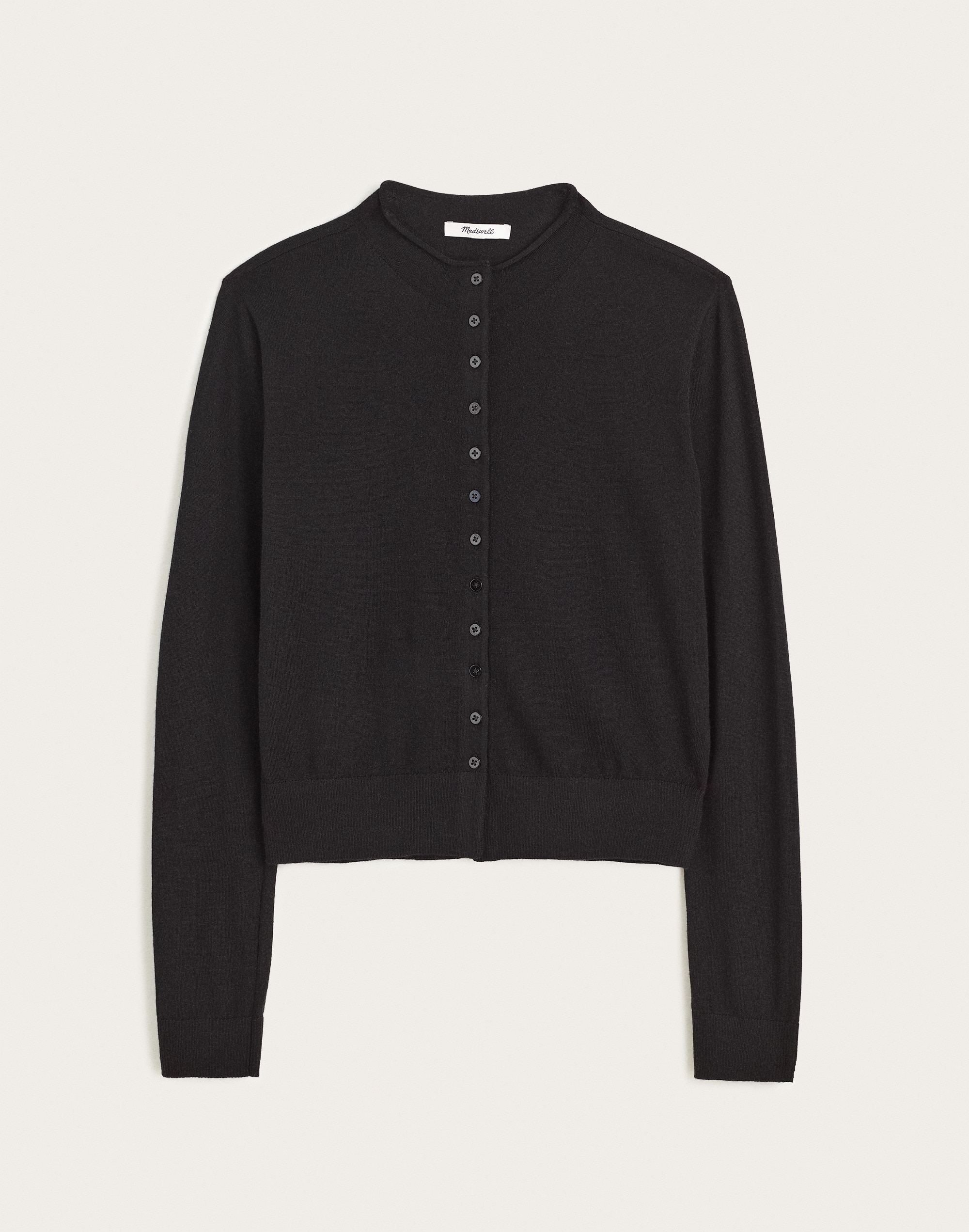 Funnel-Neck Cardigan in 100% Merino Wool