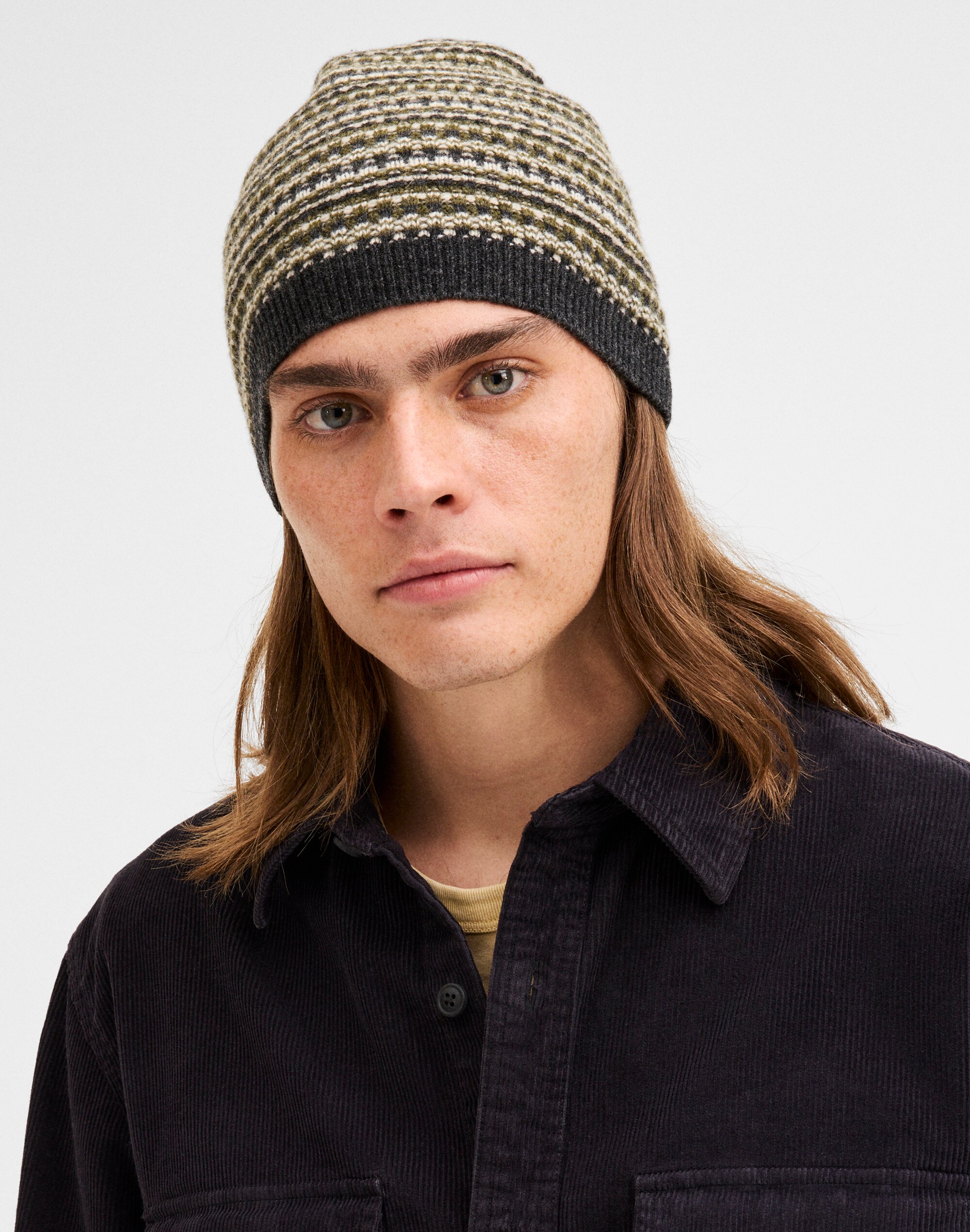 Fair Isle Beanie in 100% Wool