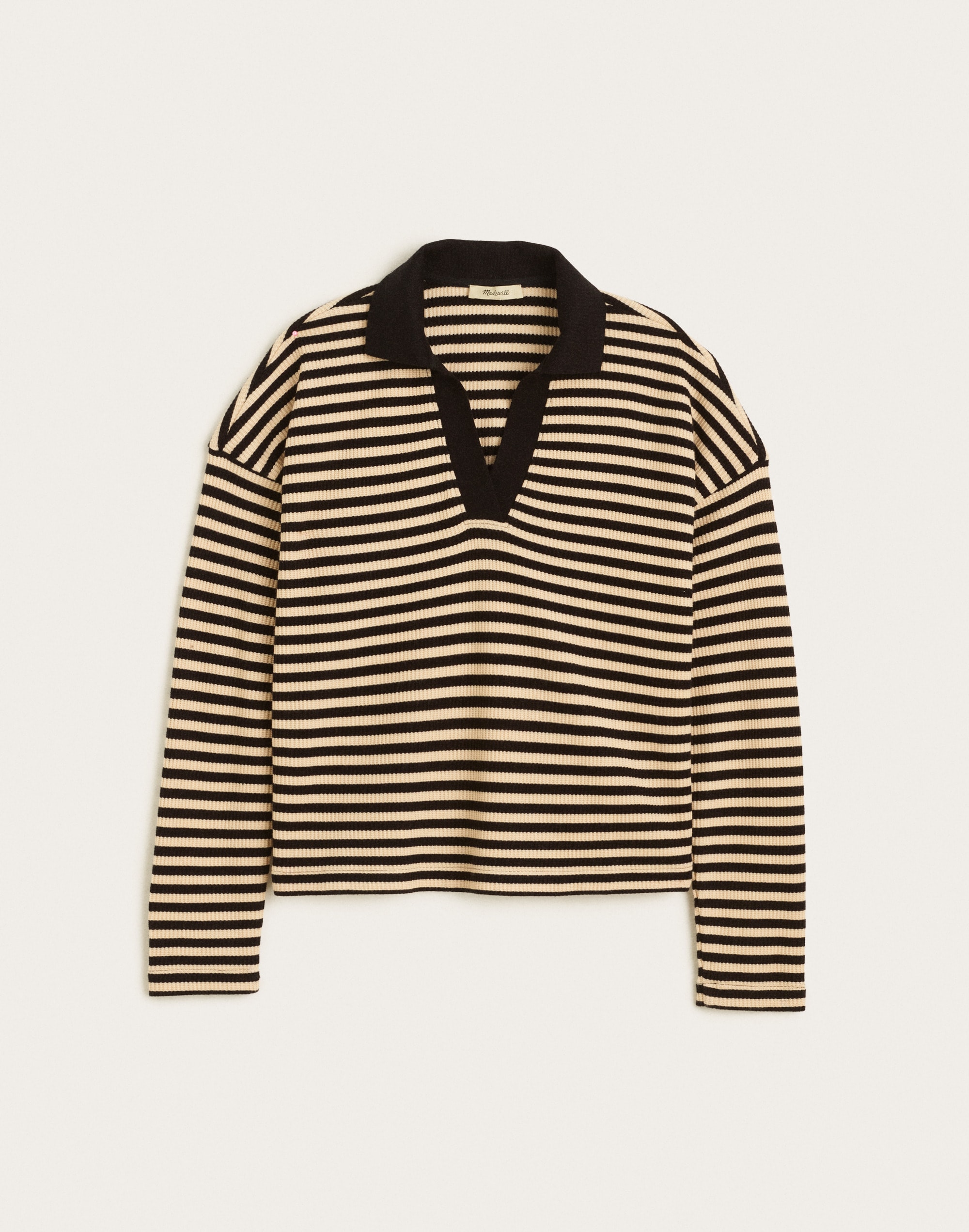 Johnny-Collar Polo Sweater